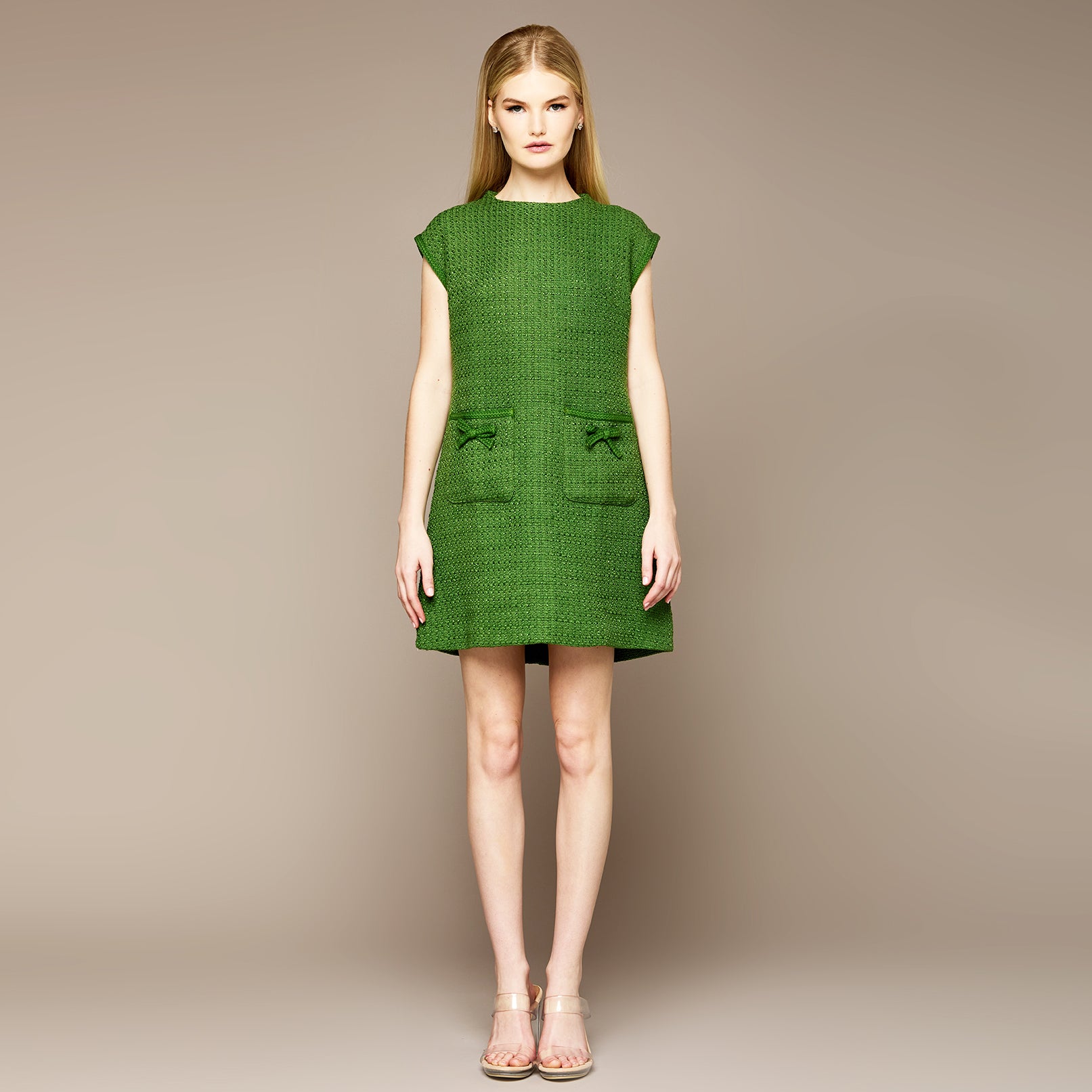 MME. TURLINGTON BOUCLÉ Dress - CHARTREUSE