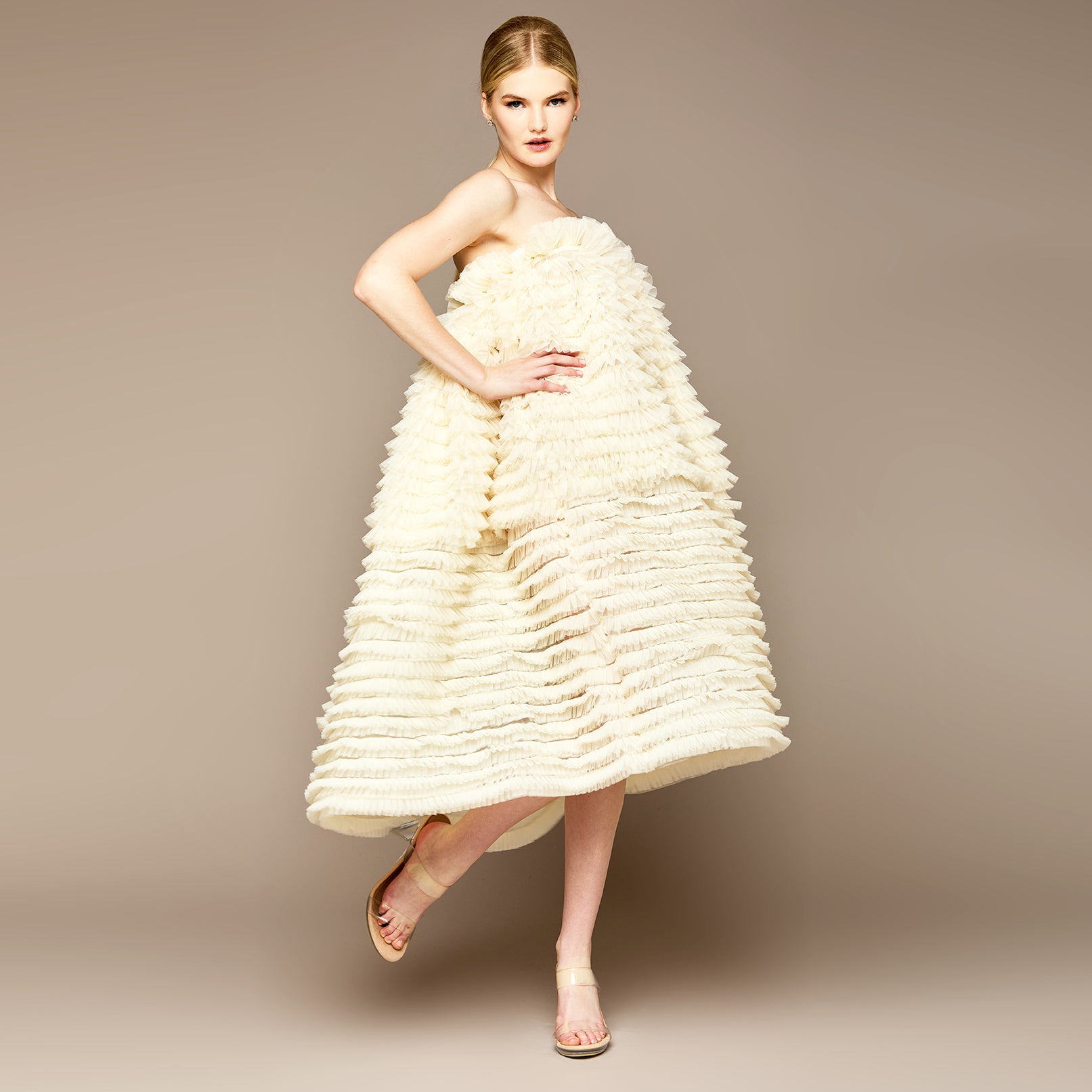 MME. CRILLION Dress - CRÉME