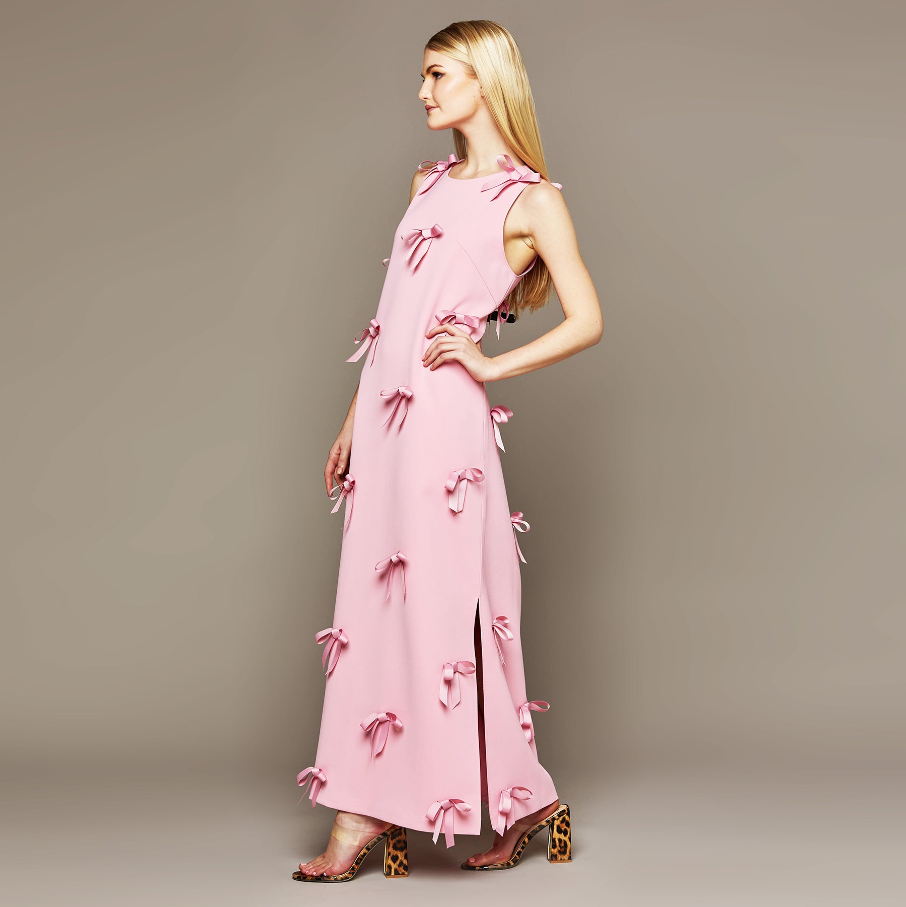 MME. Carlton Bow Garden Dress - ROSE