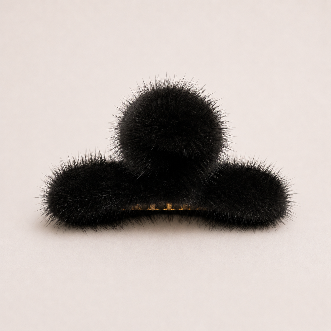 THE MINKY HAIR CLIP - MINK NOIR