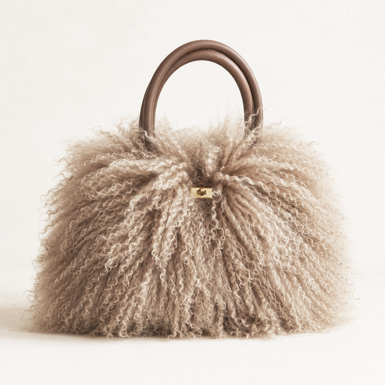 MME. SHEARLING TOTE - NEIGE NUDE