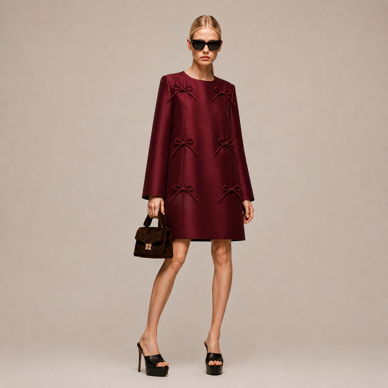 MME. LULU DRESS - BURGUNDY