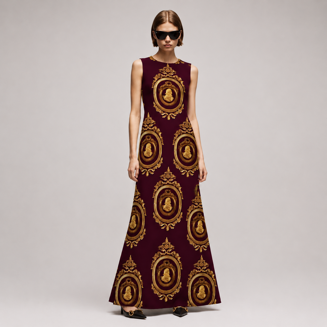 MME. ROCOCO GOWN - BURGUNDY