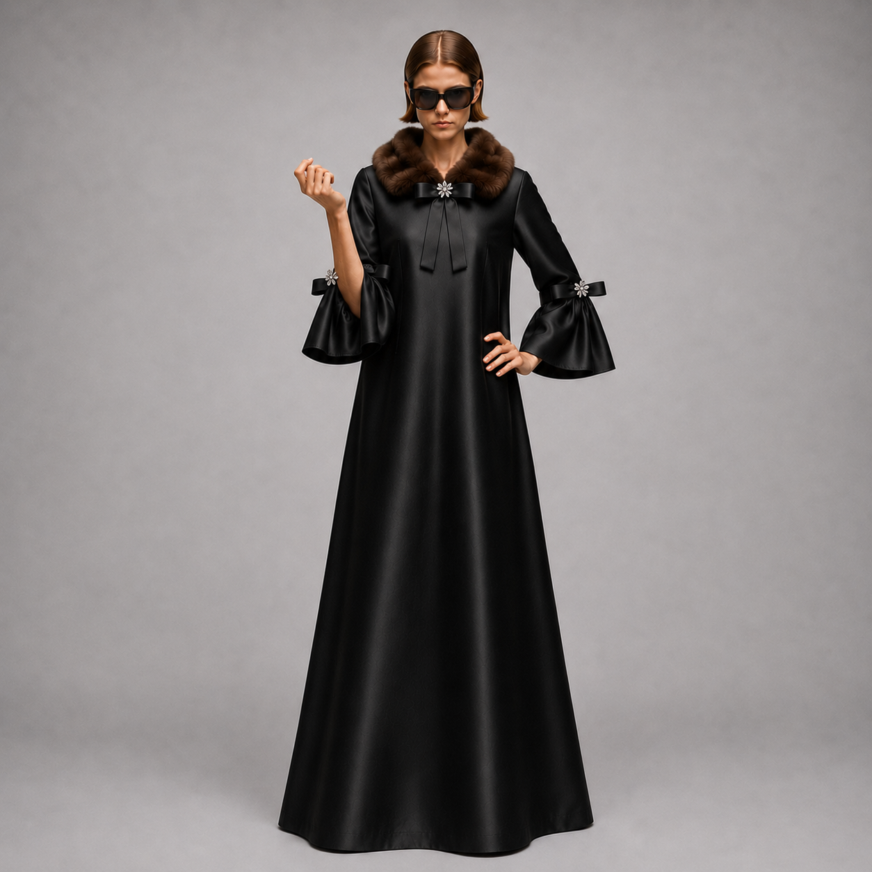 MME.MINK OPERA GARDEN GOWN - NOIR