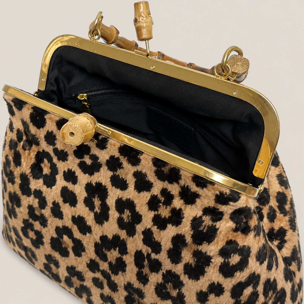 MME. No. 7 Bamboo Clutch - Leopard Pony Hair