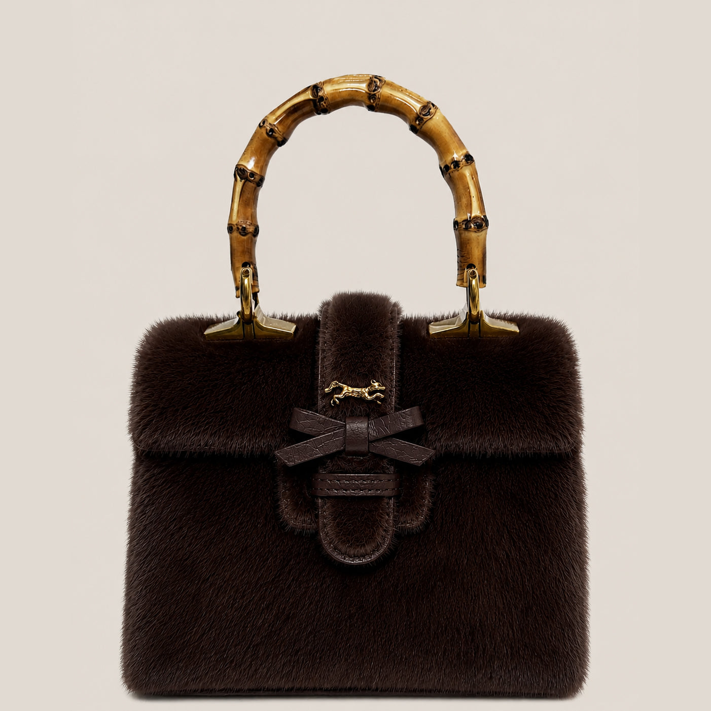 THE CARLTON BOW BAG 20cm - Dark Chocolate