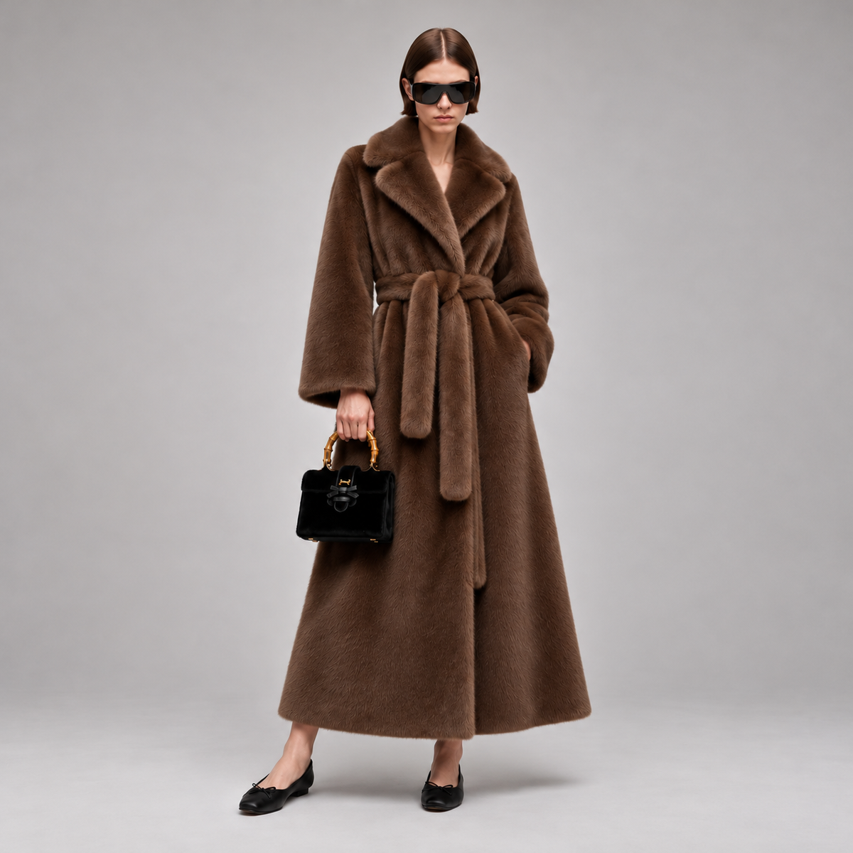 MME. KENNEDY FUR COAT - COGNAC