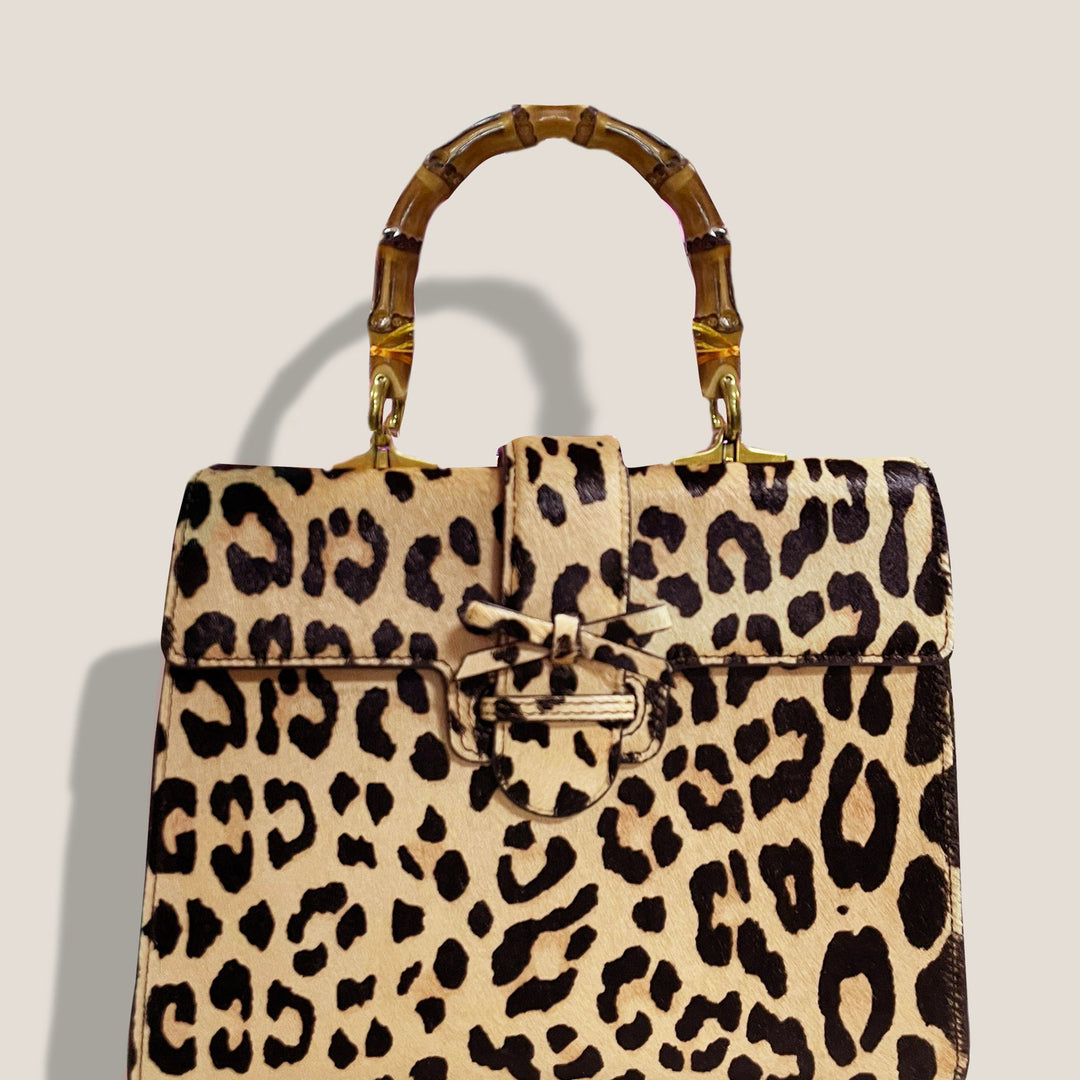 THE CARLTON BOW BAG 20cm - LEOPARD