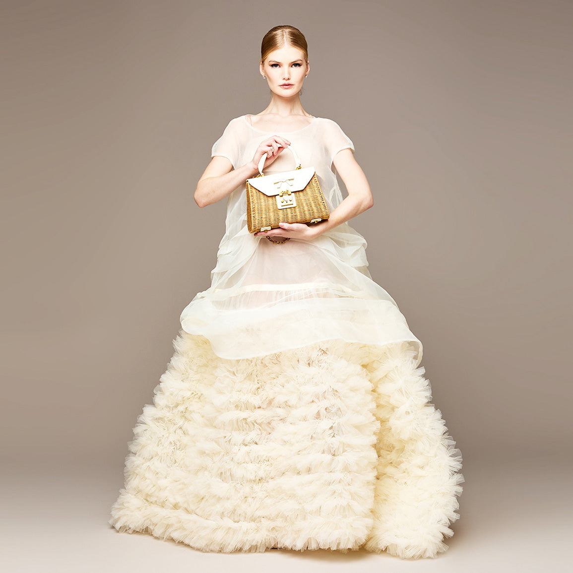 MME. AVANT GARDEN TULLE Dress - CREME
