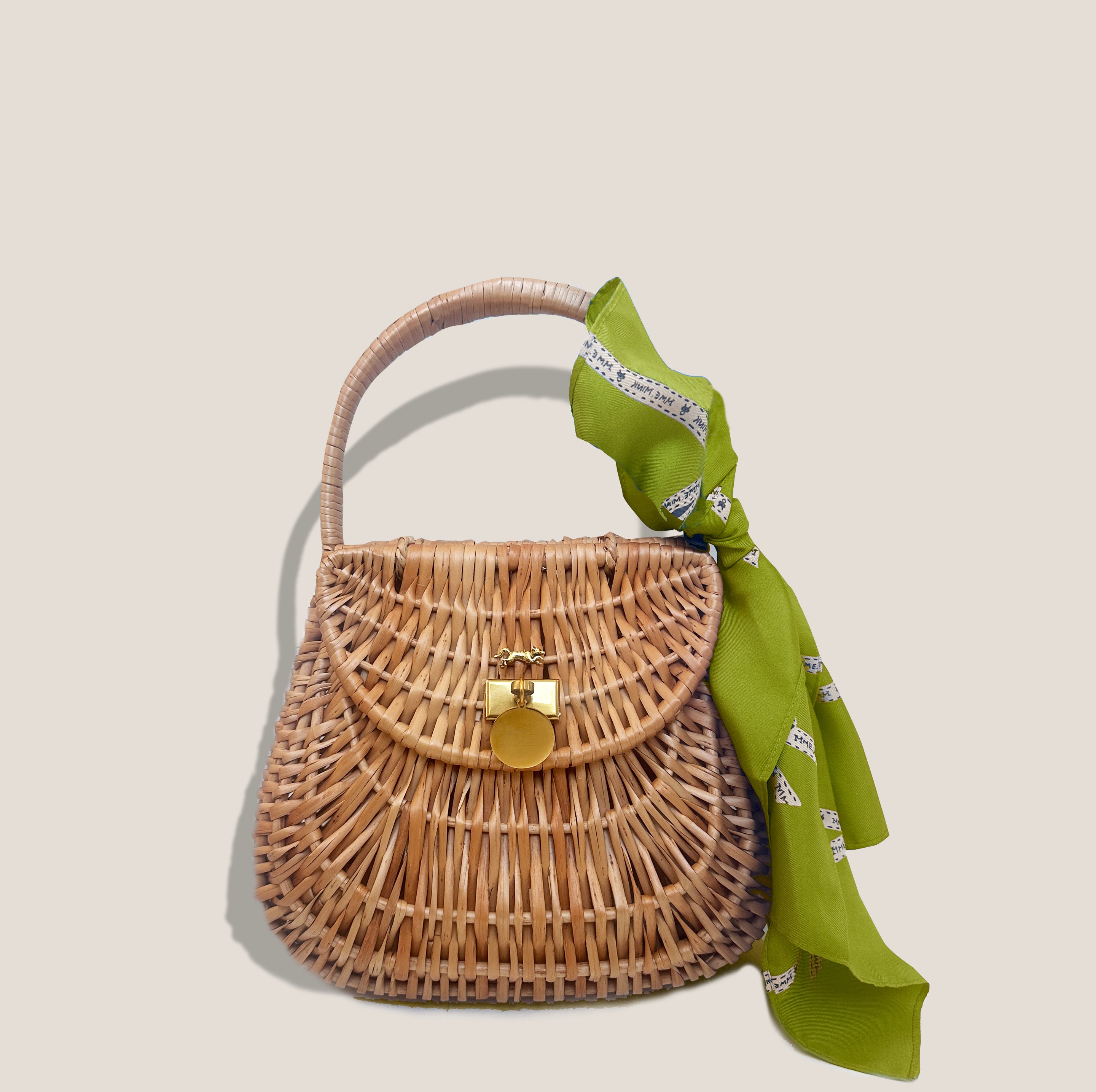 MME. CAP FERRAT BASKET BAG - MOSS