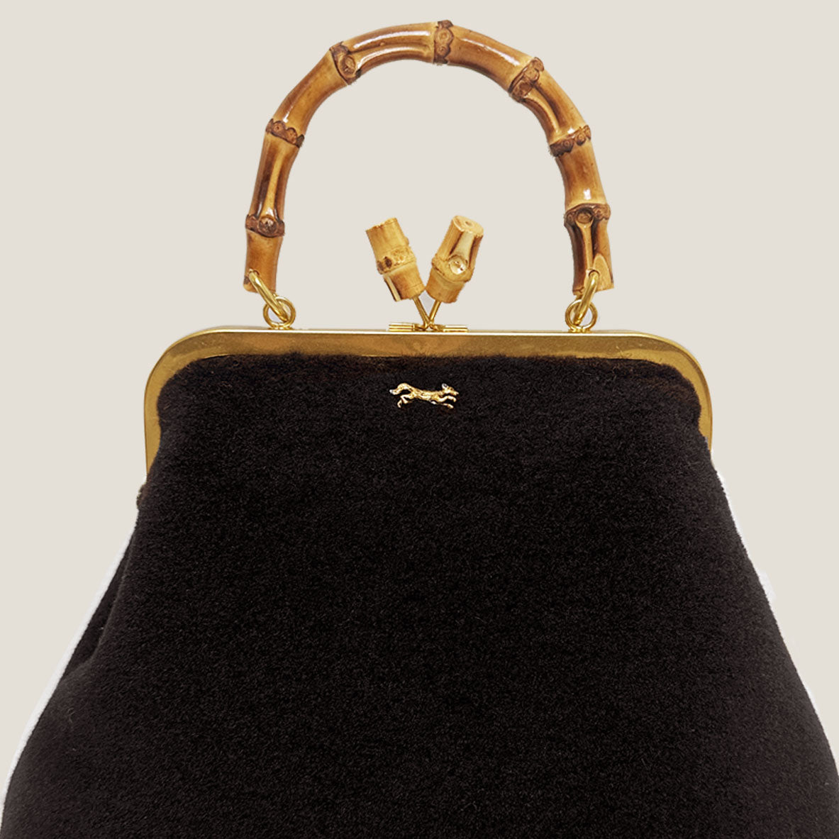 MME. No. 7 Bamboo Clutch - FUR NOIR