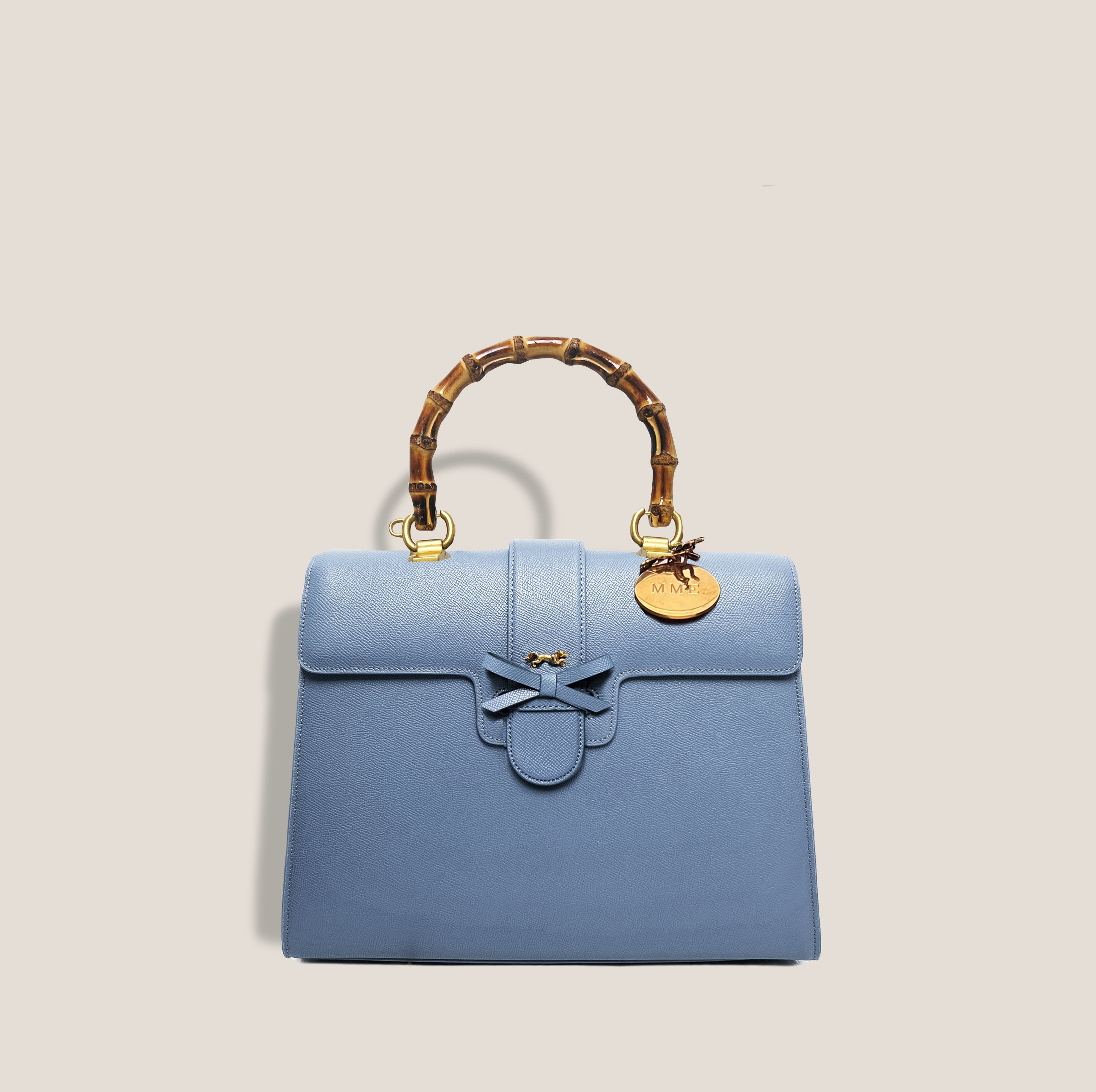 THE CARLTON BOW BAG PETITE - BLUE