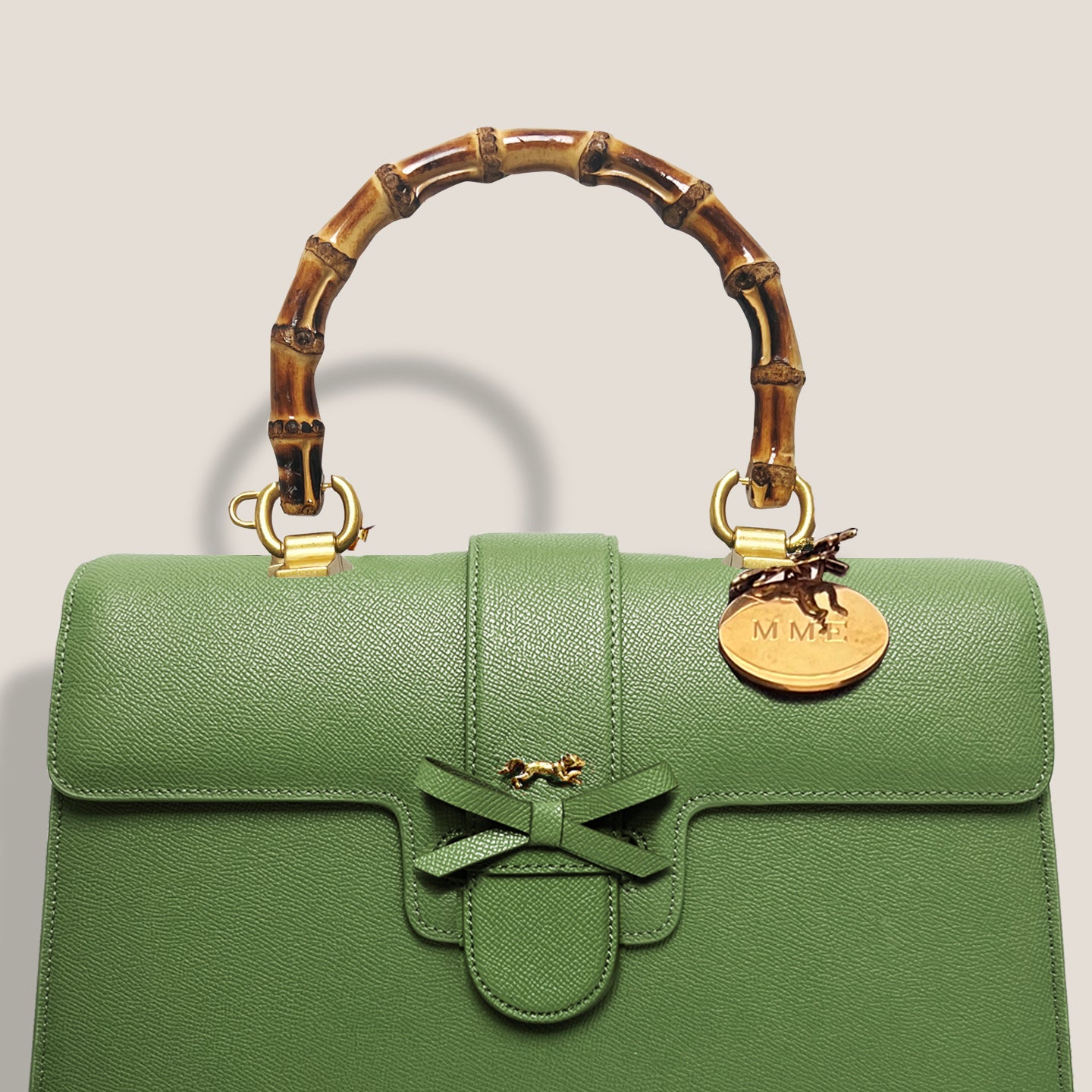 THE CARLTON BOW BAG PETITE - MOSS