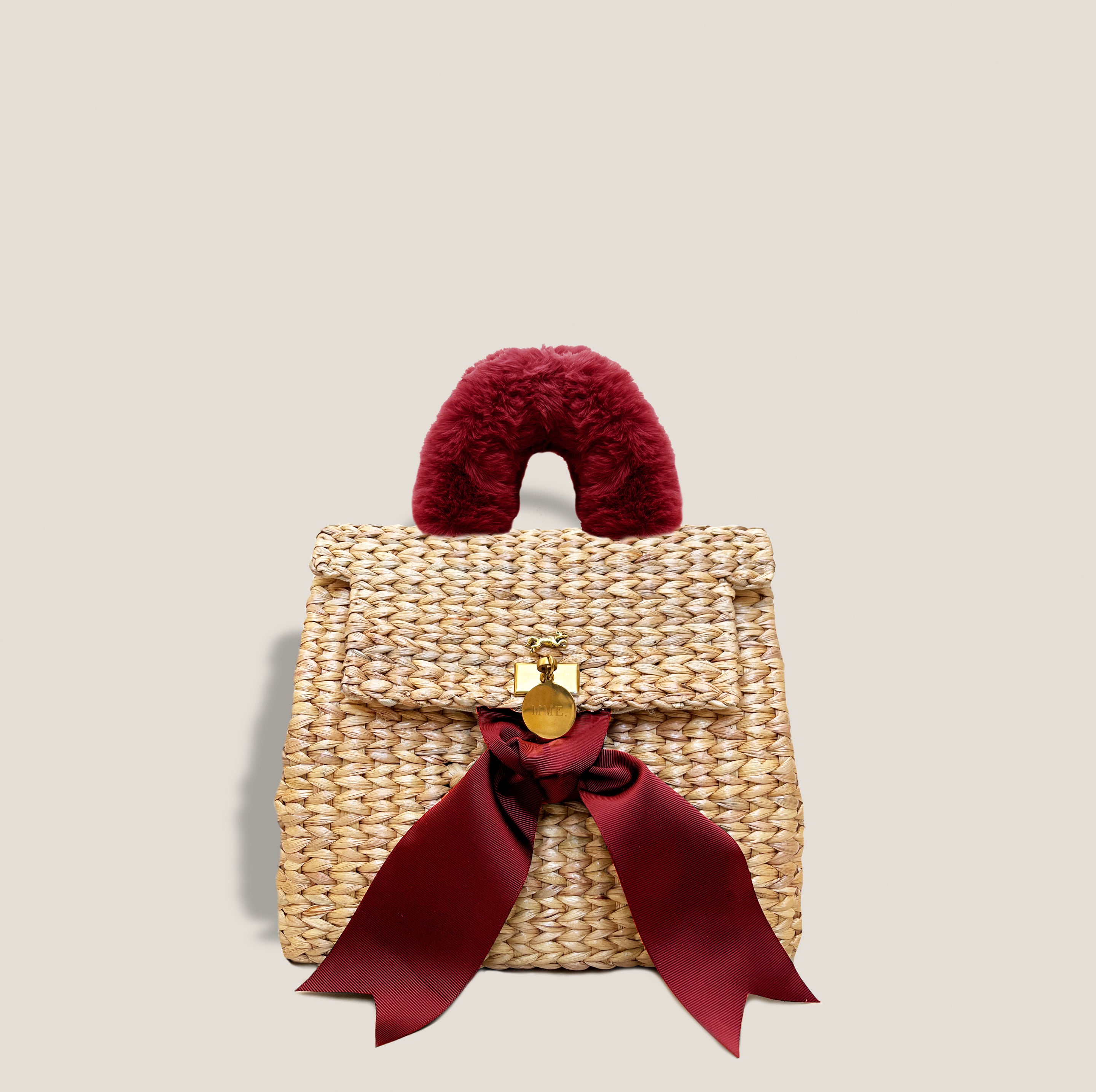 MME. BOW STRAW in Burgundy