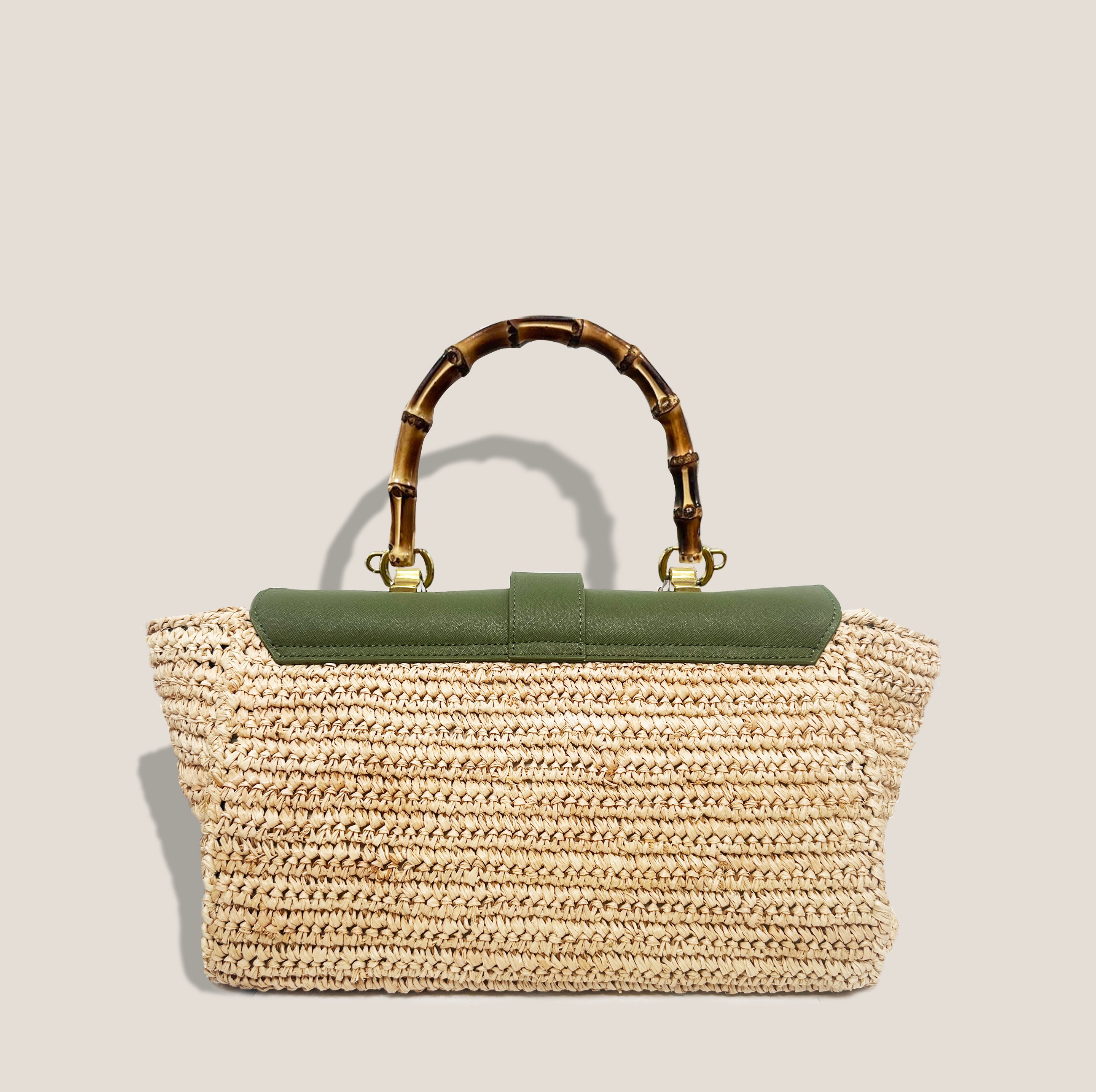WOVEN MISS ONASSIS BAG - MOSS