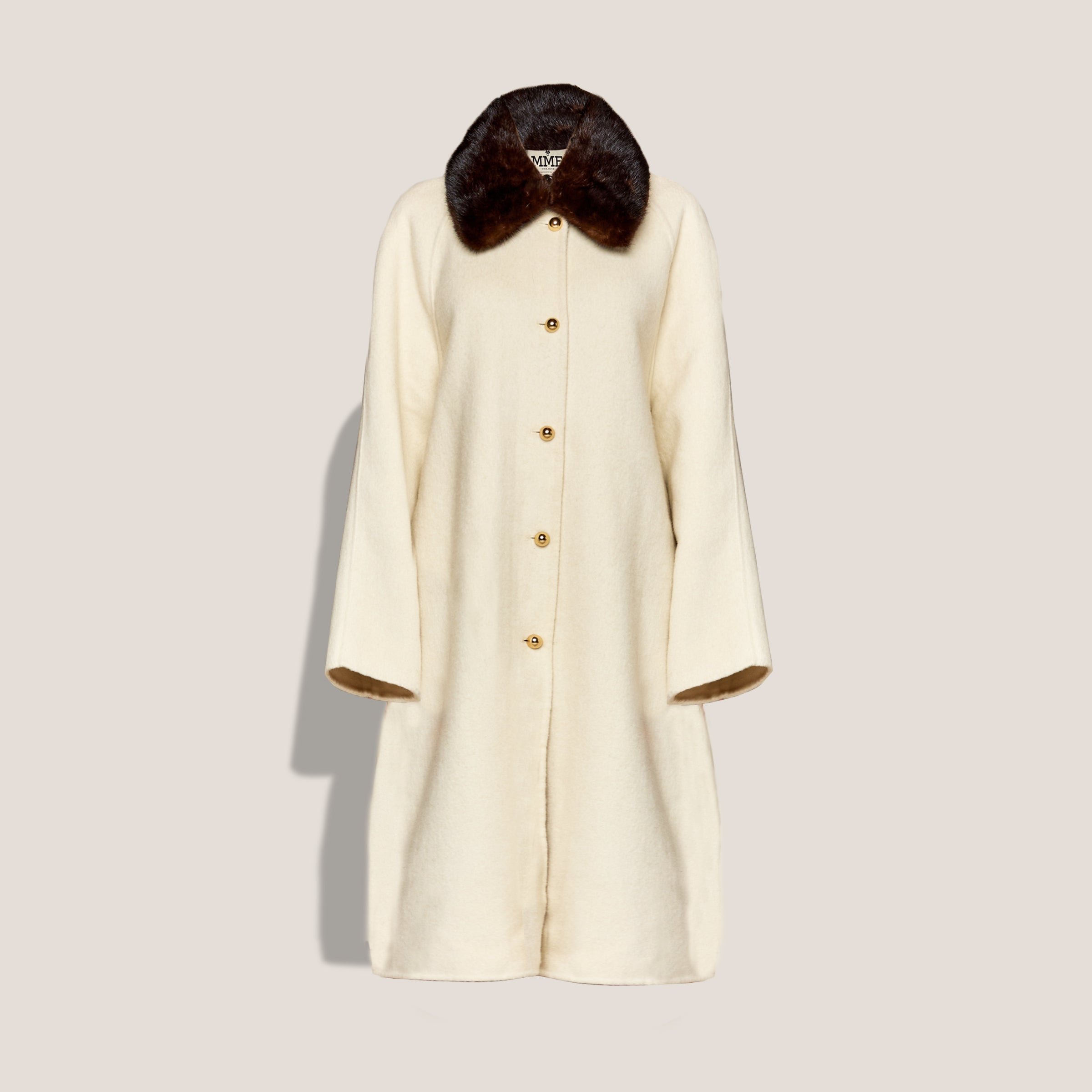 MME.MINK WOOL OPERA COAT - CREAM