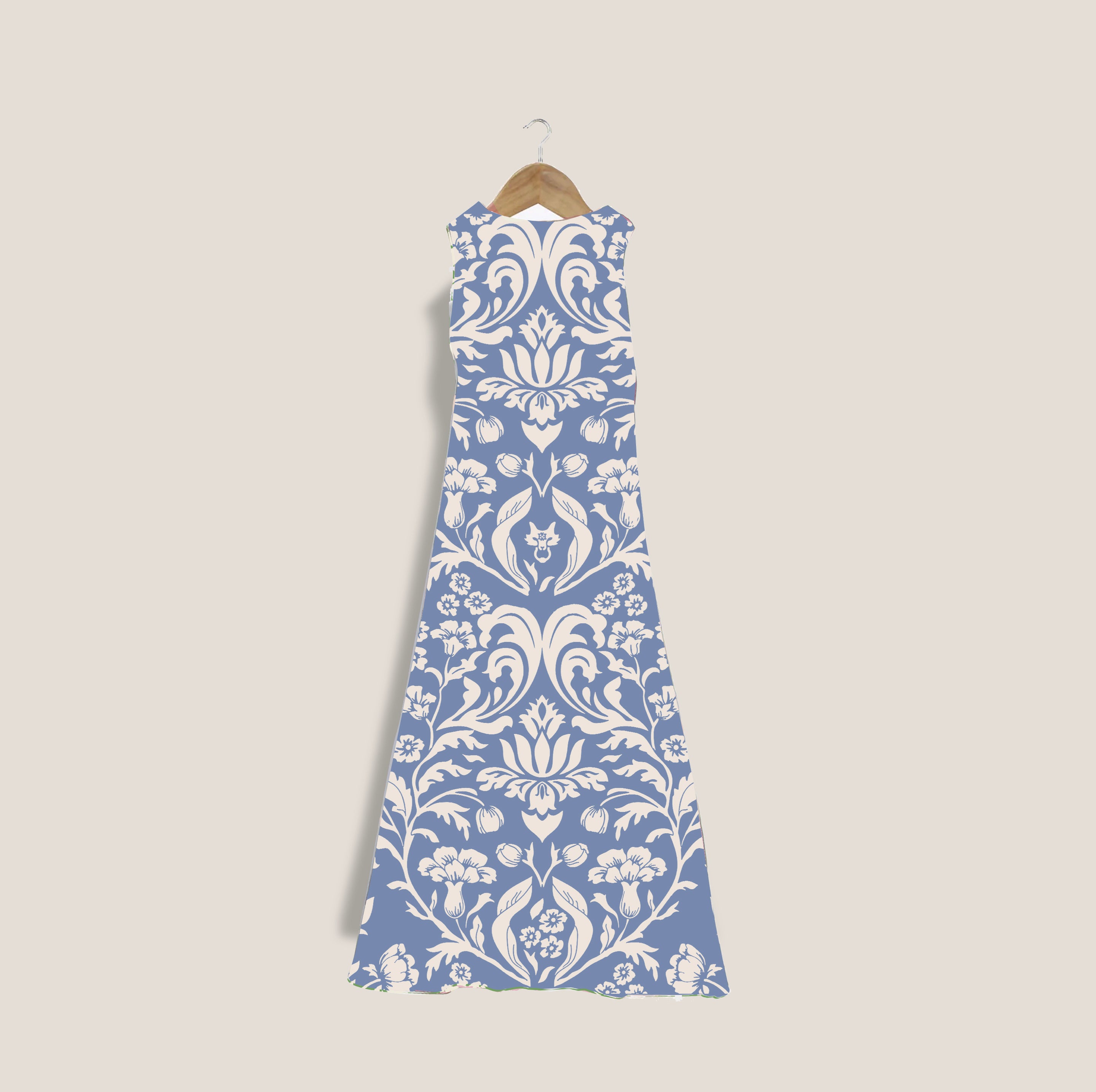MME. "FLEUR" Garden Dress - CORNFLOWER