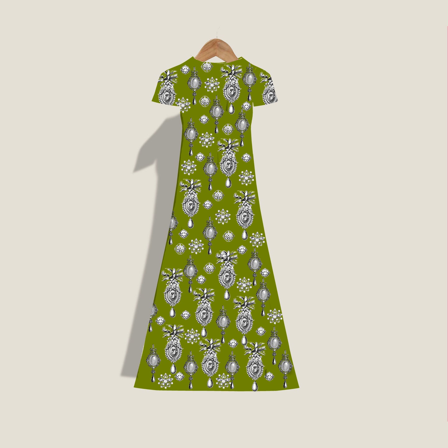 MME. "BROOCH" GARDEN Dress - Chartreuse