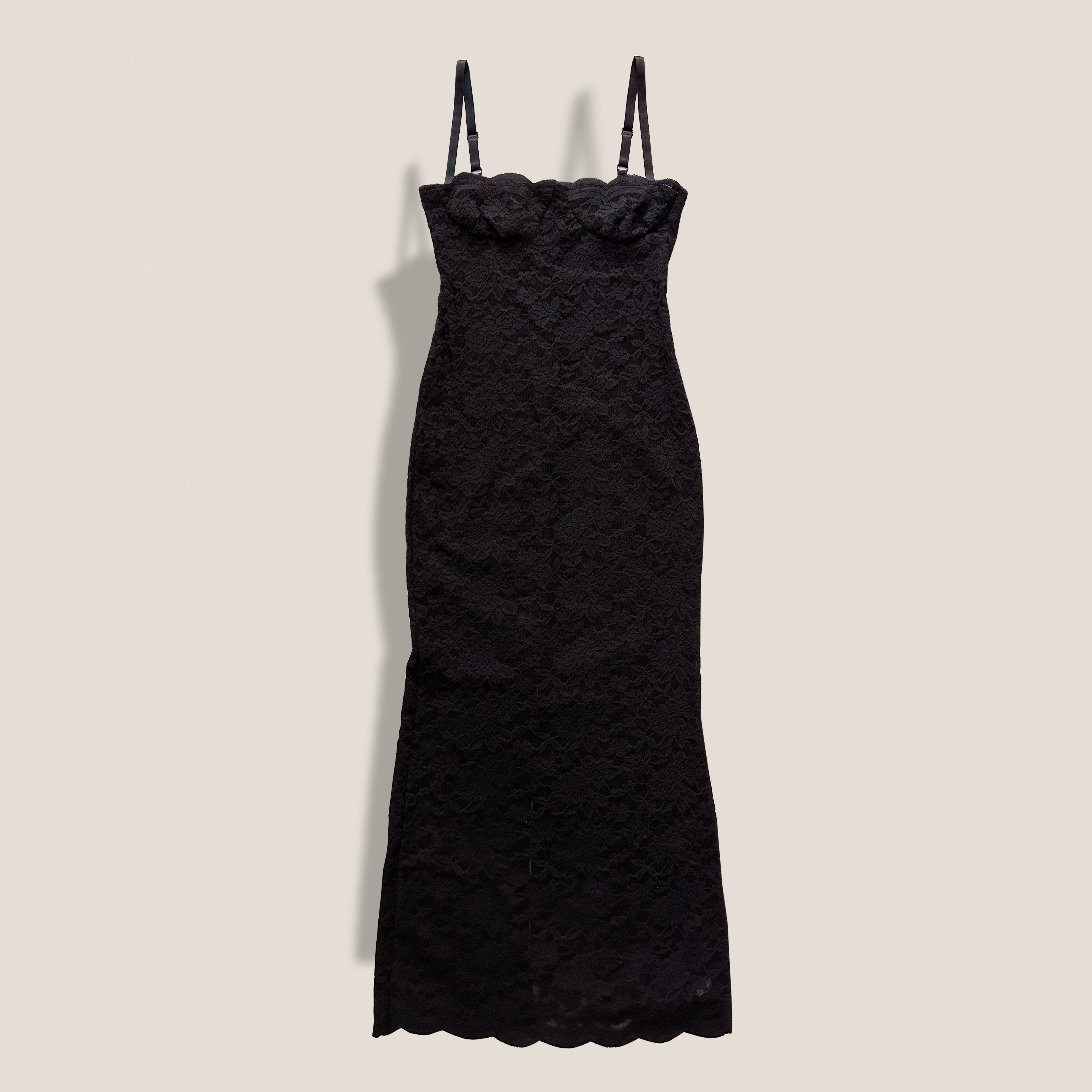 MME.MINK "LACEY SKINNY SLIP" Dress - NOIR