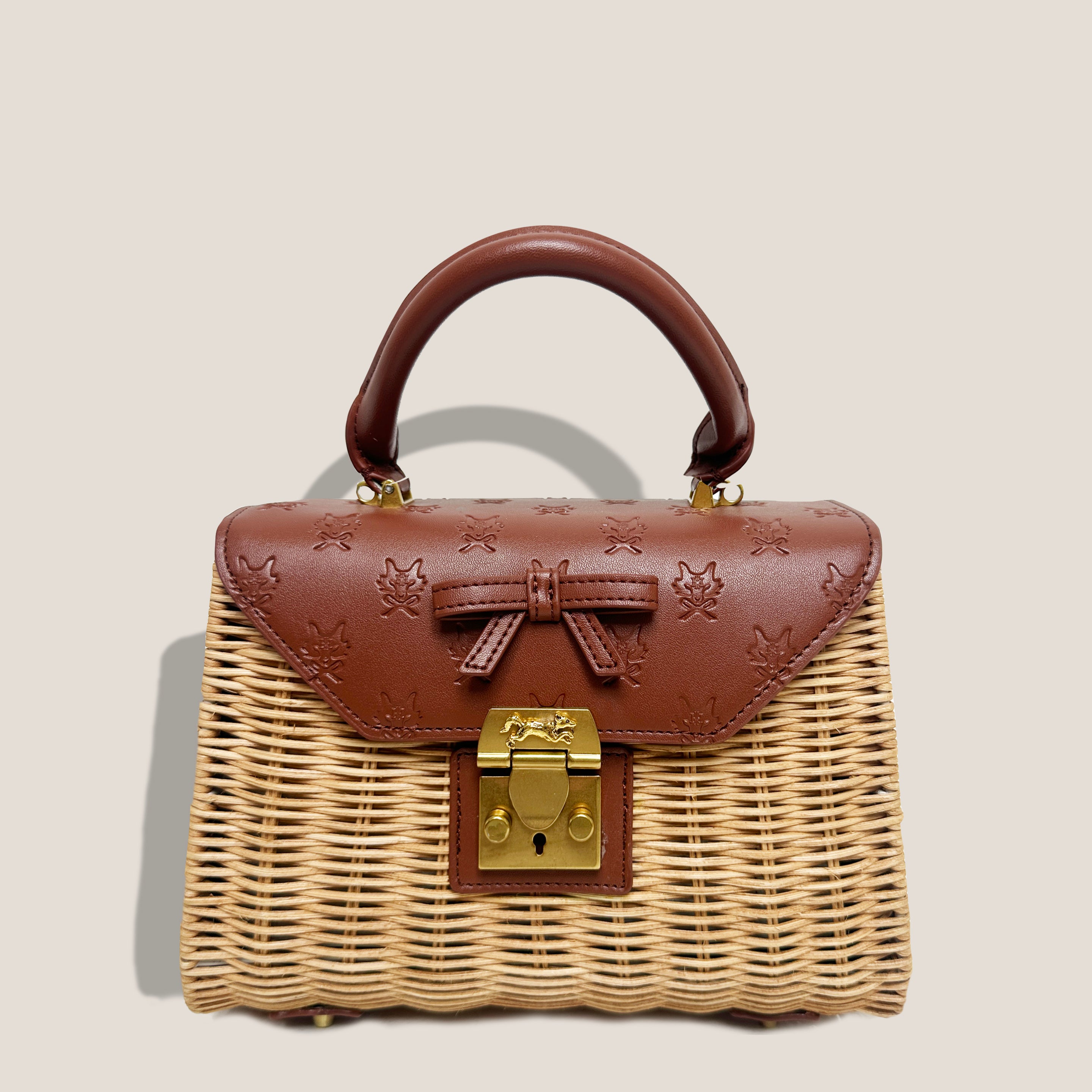 MME. AUDREY LEGACY BASKET Bag - CHOCOLATE