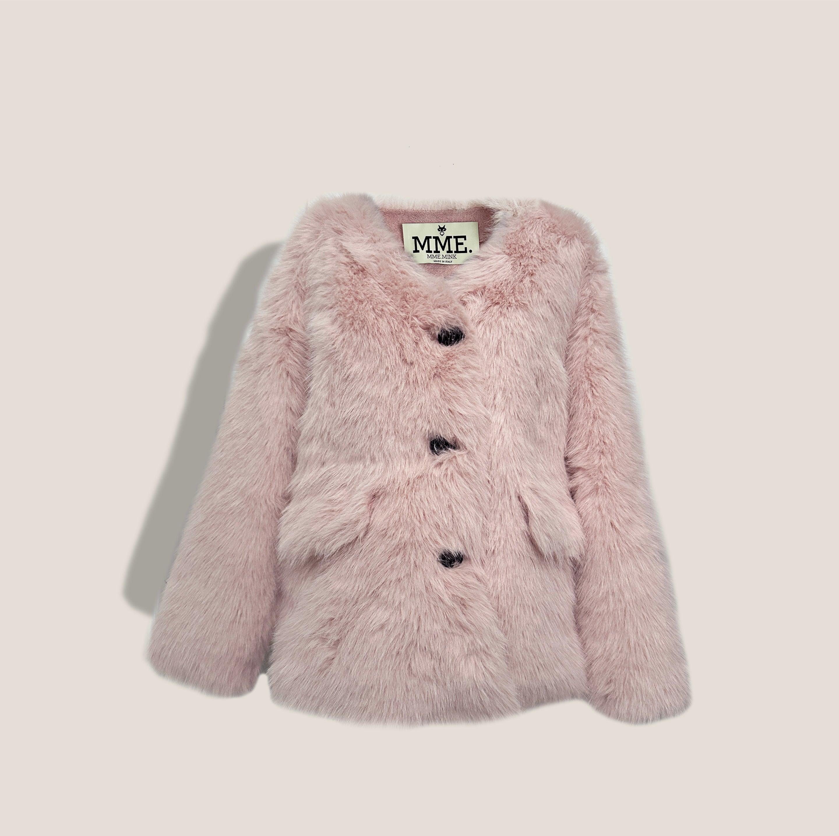 MME. JANE Fur Cardigan Jacket - Blush Rose