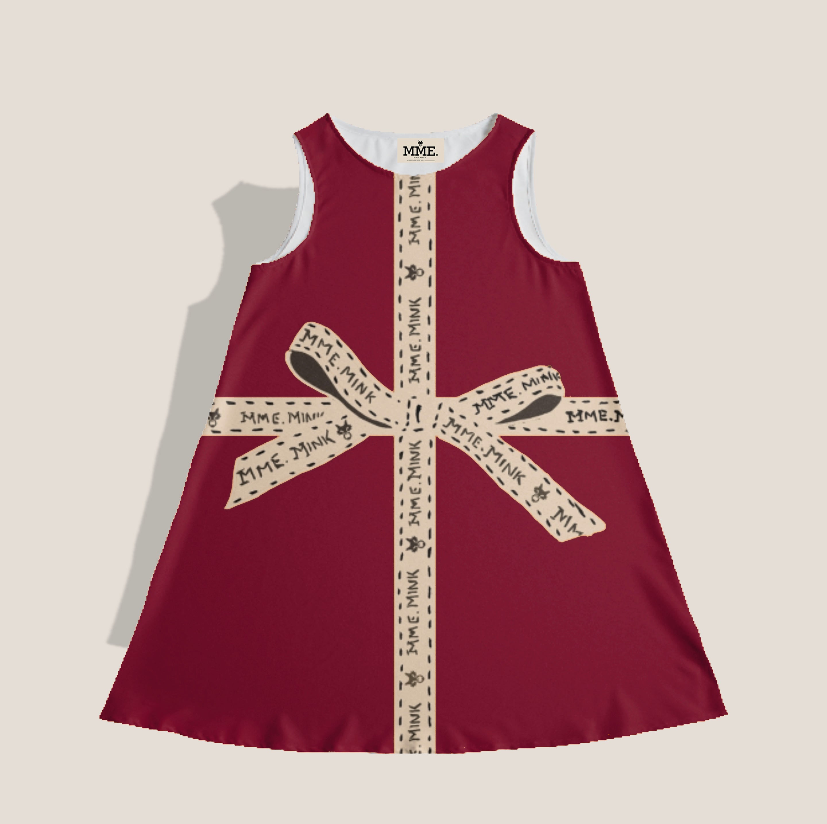 BUCKHEAD SCARF DRESS BURGUNDY