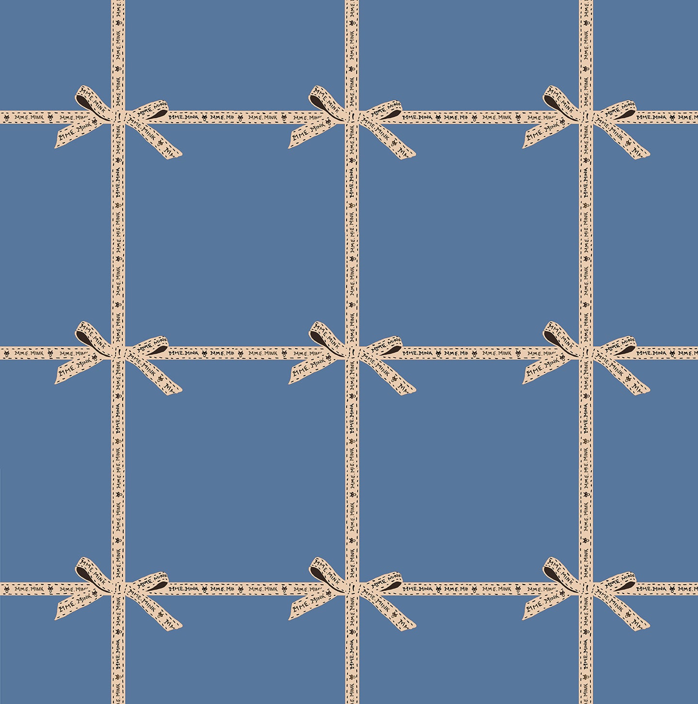 MME. SIGNATURE Ribbon Scarf- Cornflower