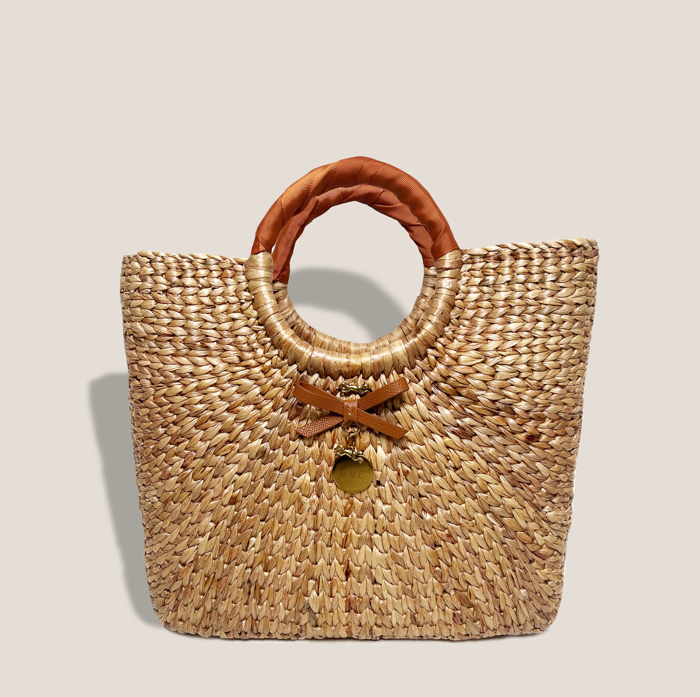 MME. BENTLEY BOW PETITE TOTE - Cognac