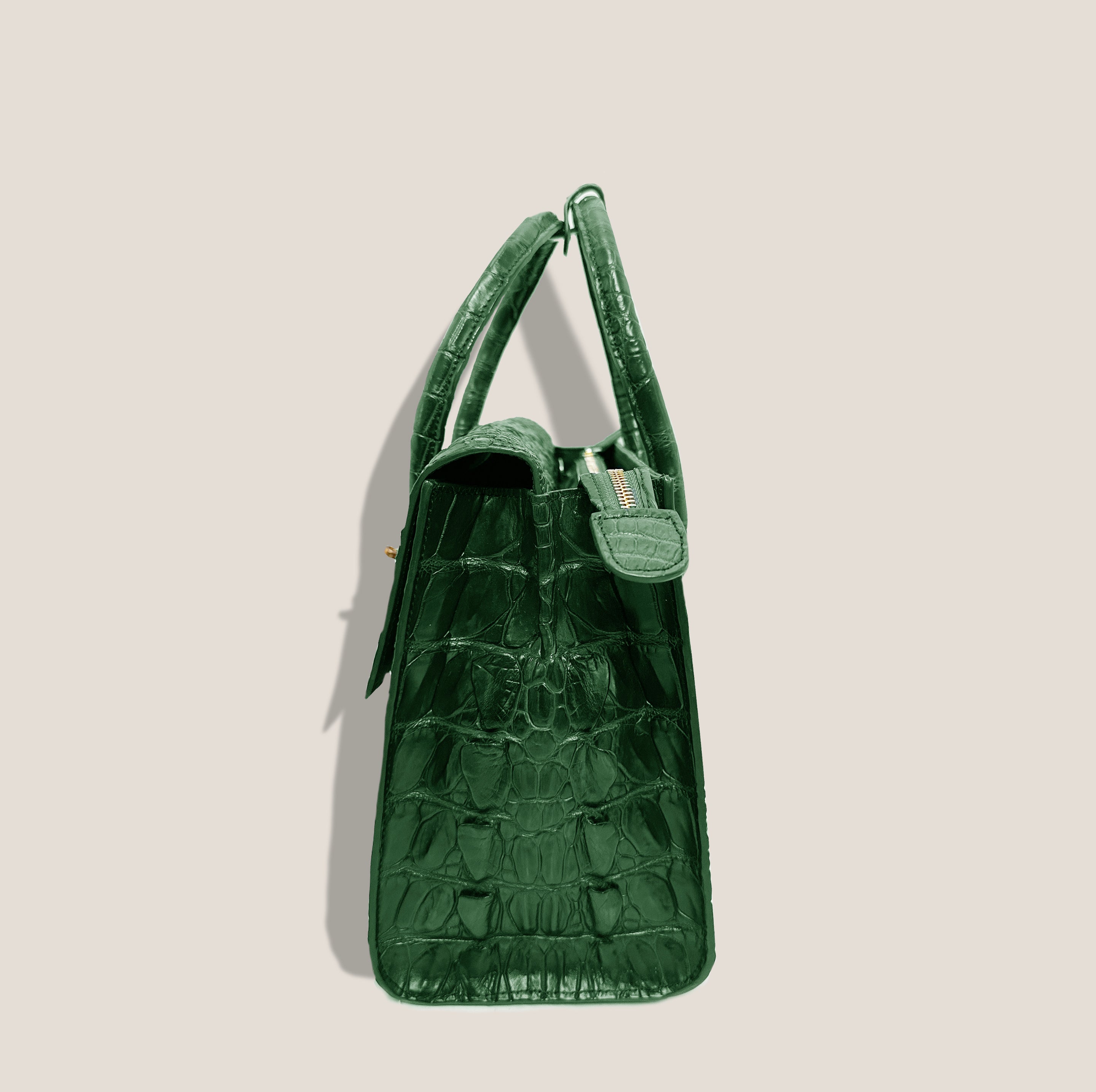 MME. CROCODILE LEGACY TOTE - Gold Coast Green