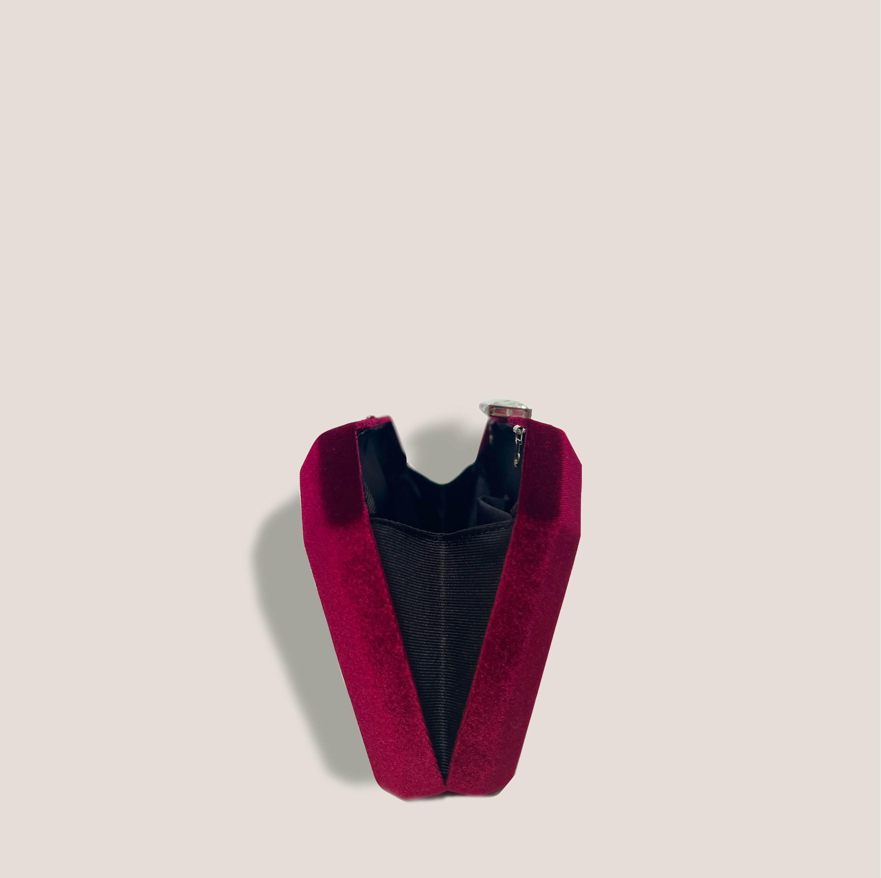 MME. MINK Cushion Cut Clutch - Burgundy