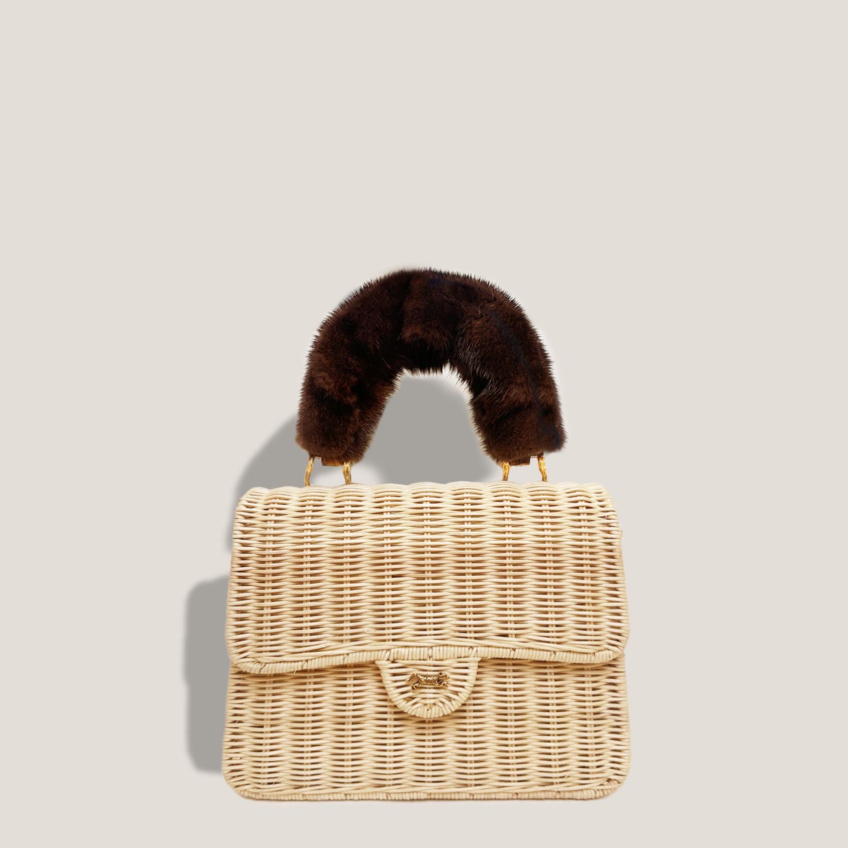 MME. BELGRAVIA MINK BASKET - NATURAL