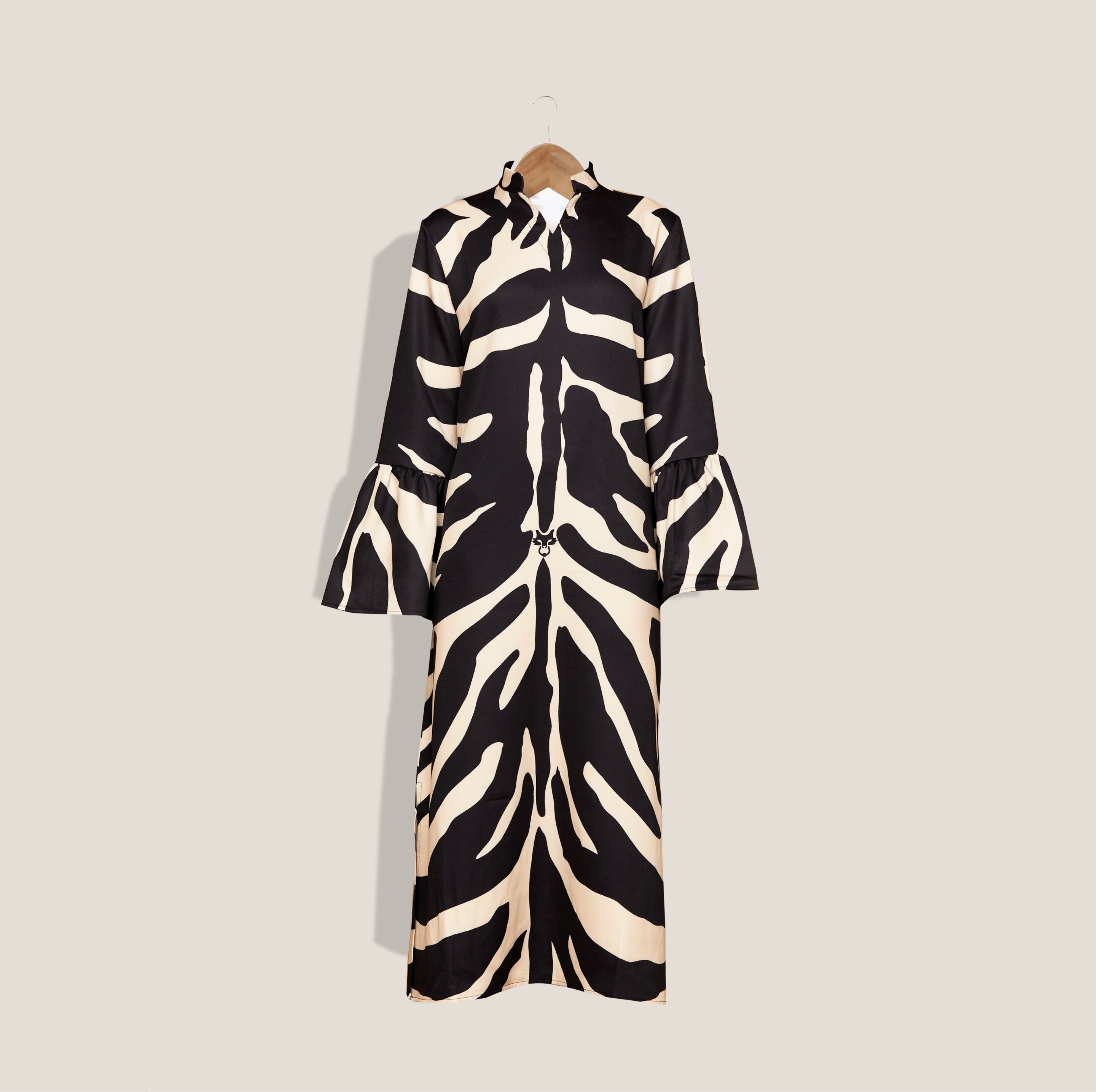 MME. "ZEBRA" PALM BEACH Dress - NOIR*