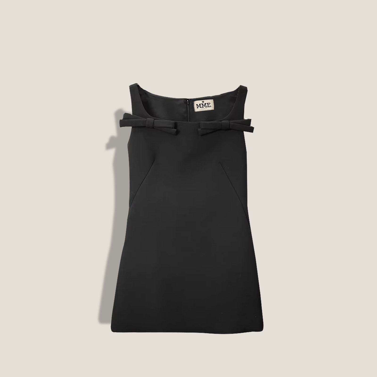 MME. MINI KITTY BOW DRESS - NOIR