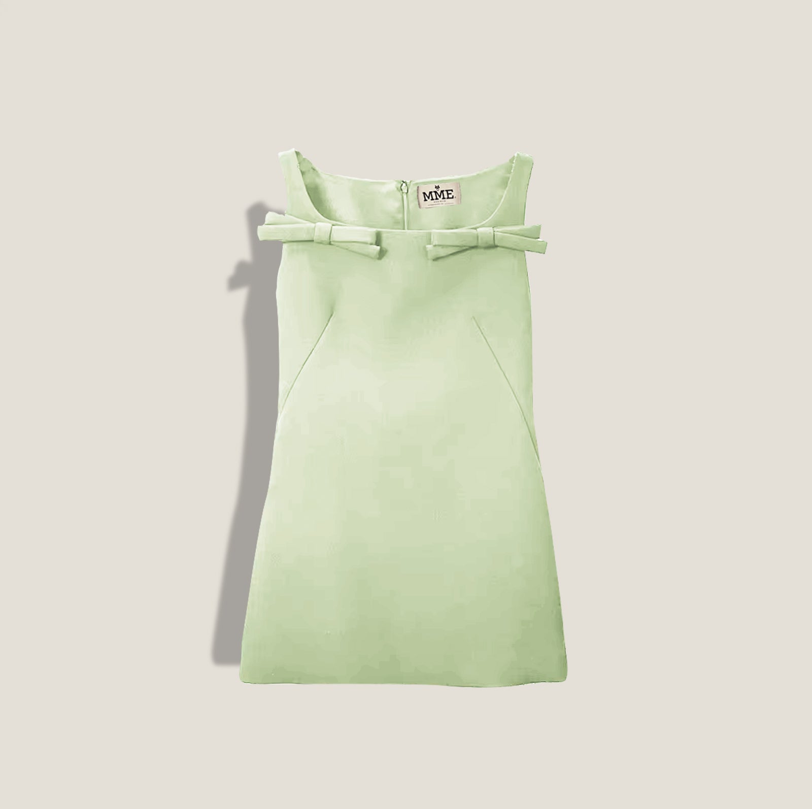 MME. MINI KITTY BOW DRESS - FRENCH GREEN