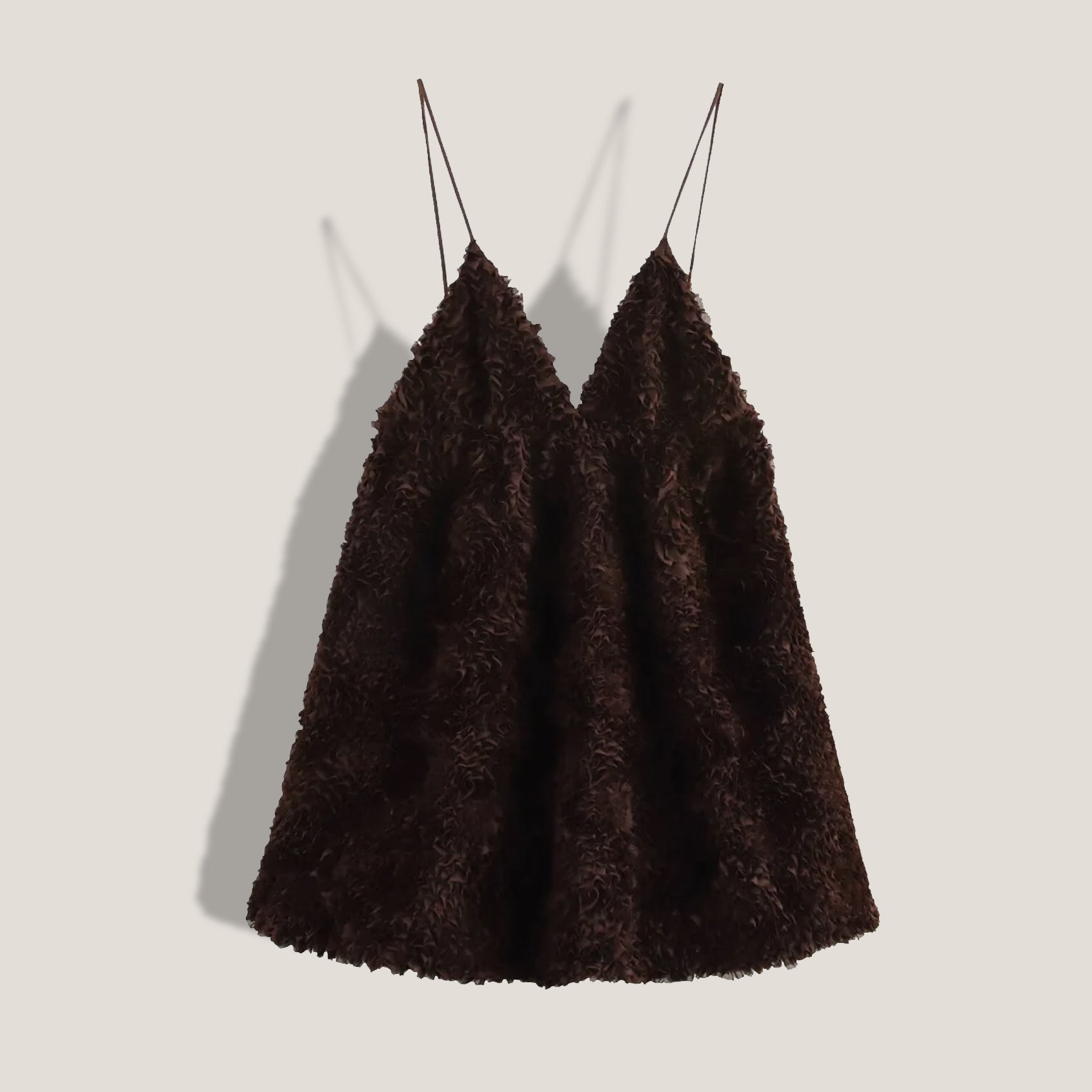 MME. TULLE-ETTE Slip Dress - CHOCOLATE