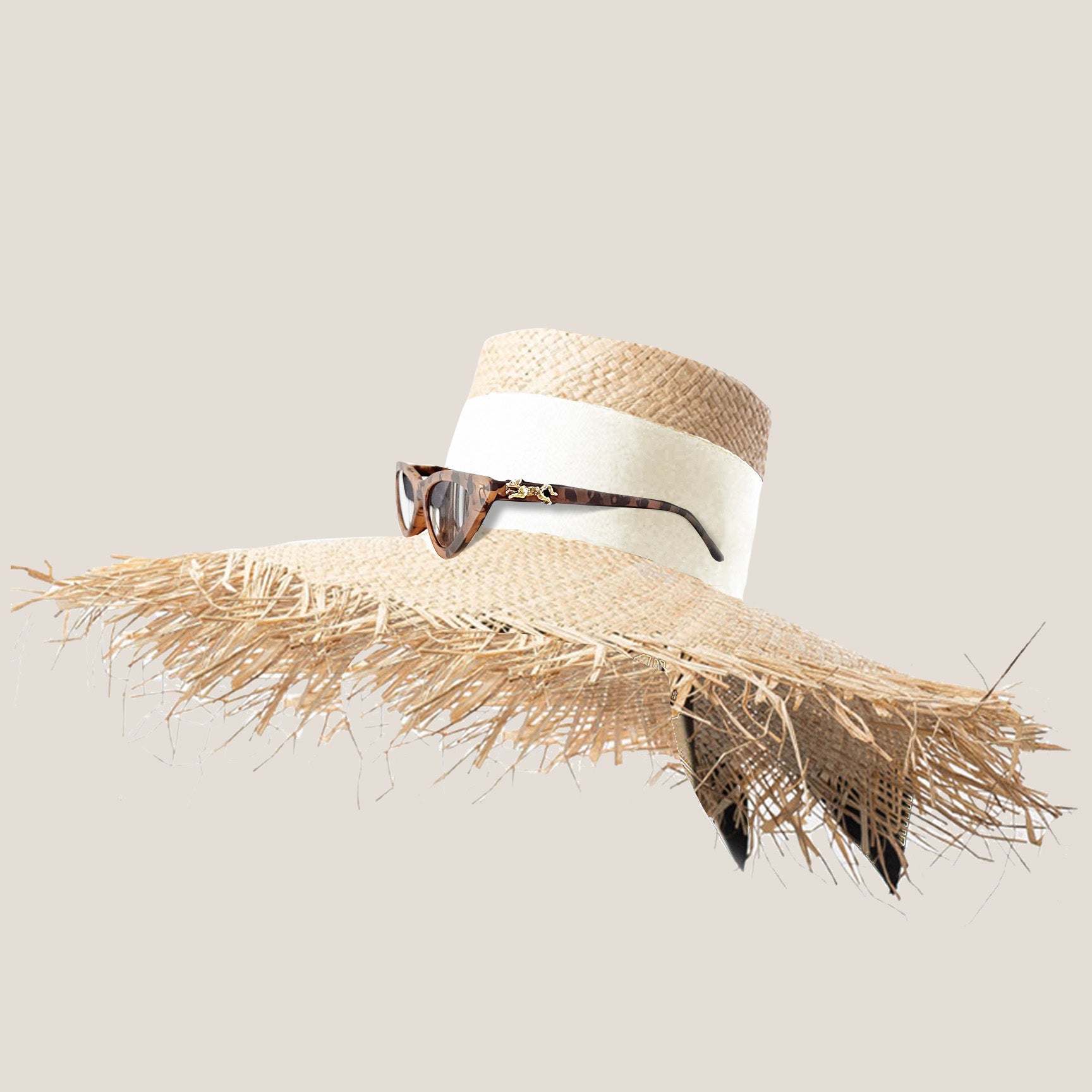 MME. SUMMER "FRINGE-Y" Hat + GLASSES - BLANC*