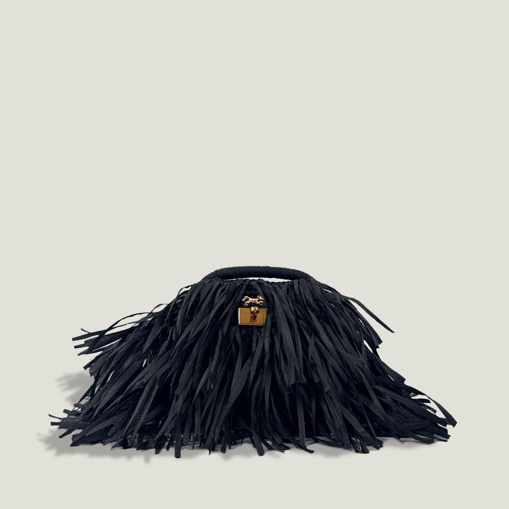 MME. GIGI FRINGE CLUTCH Petite - NOIR