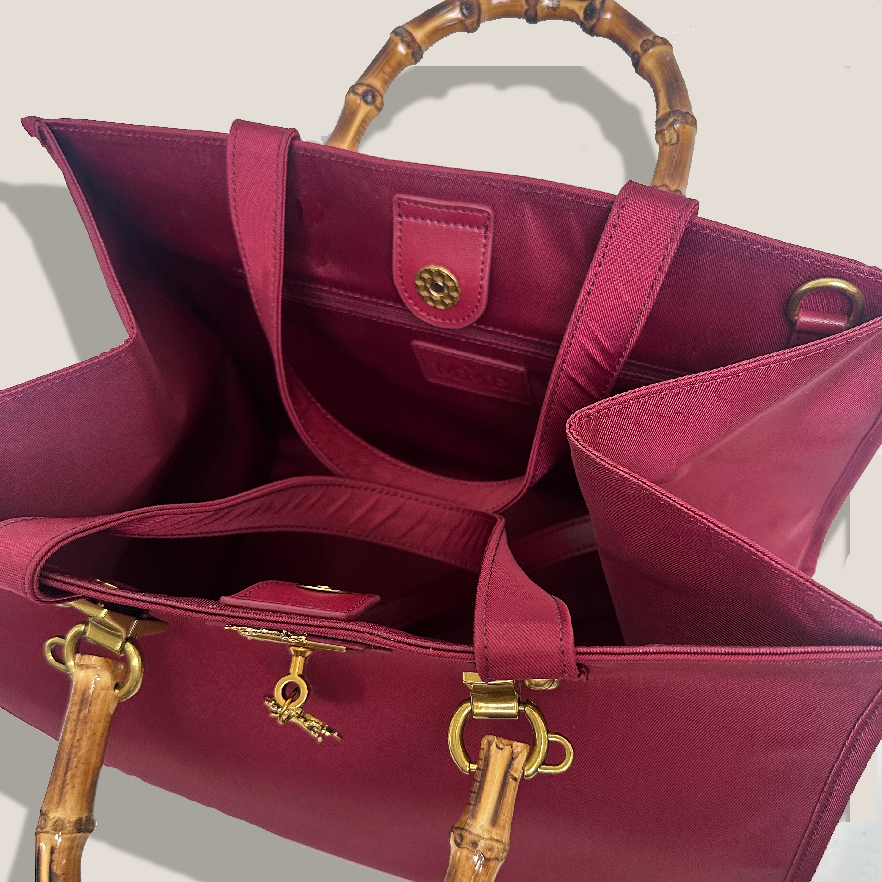 MME. ASTRUD TOTE - SATIN NYLON BURGUNDY