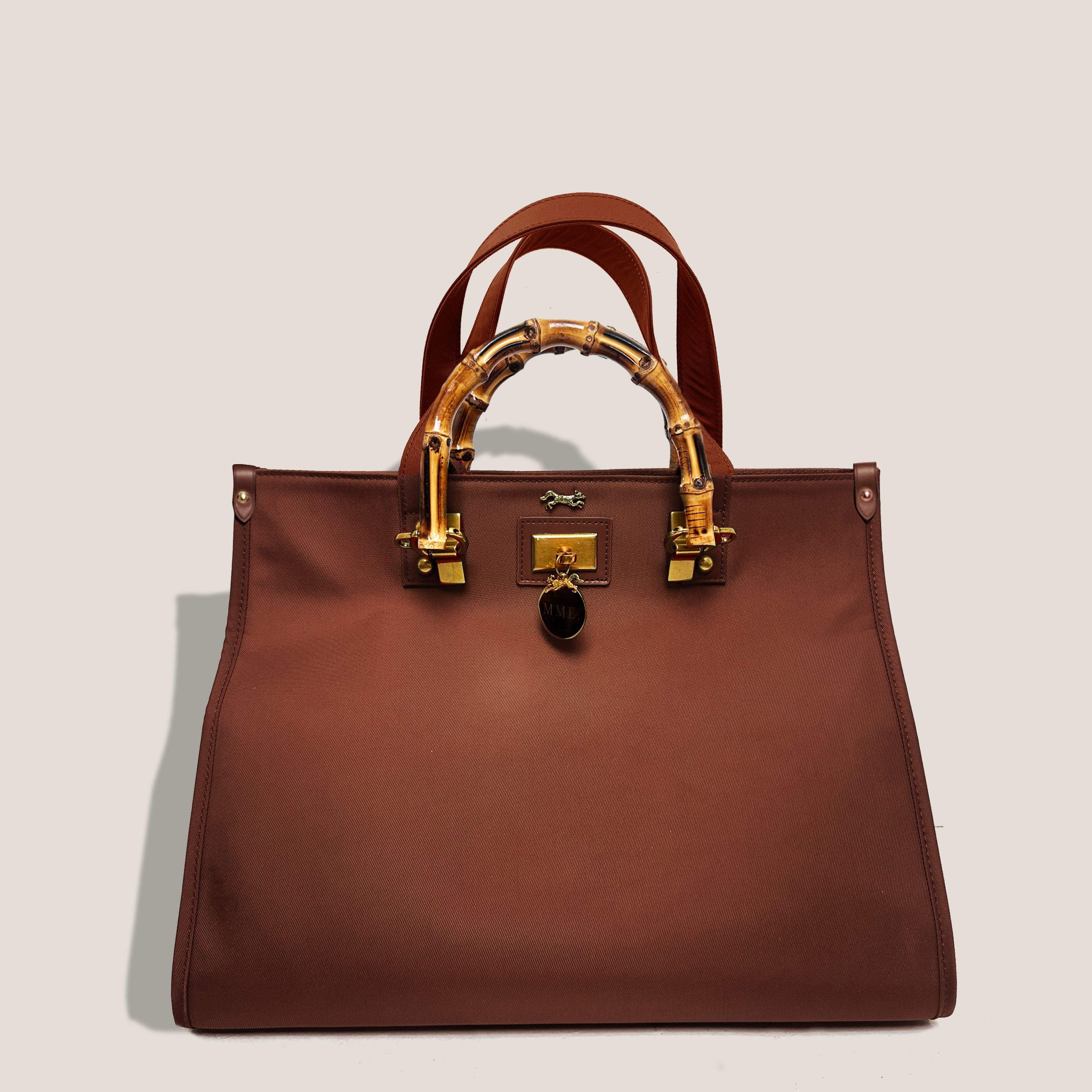 MME. ASTRUD TOTE - SATIN NYLON CHOCOLATE