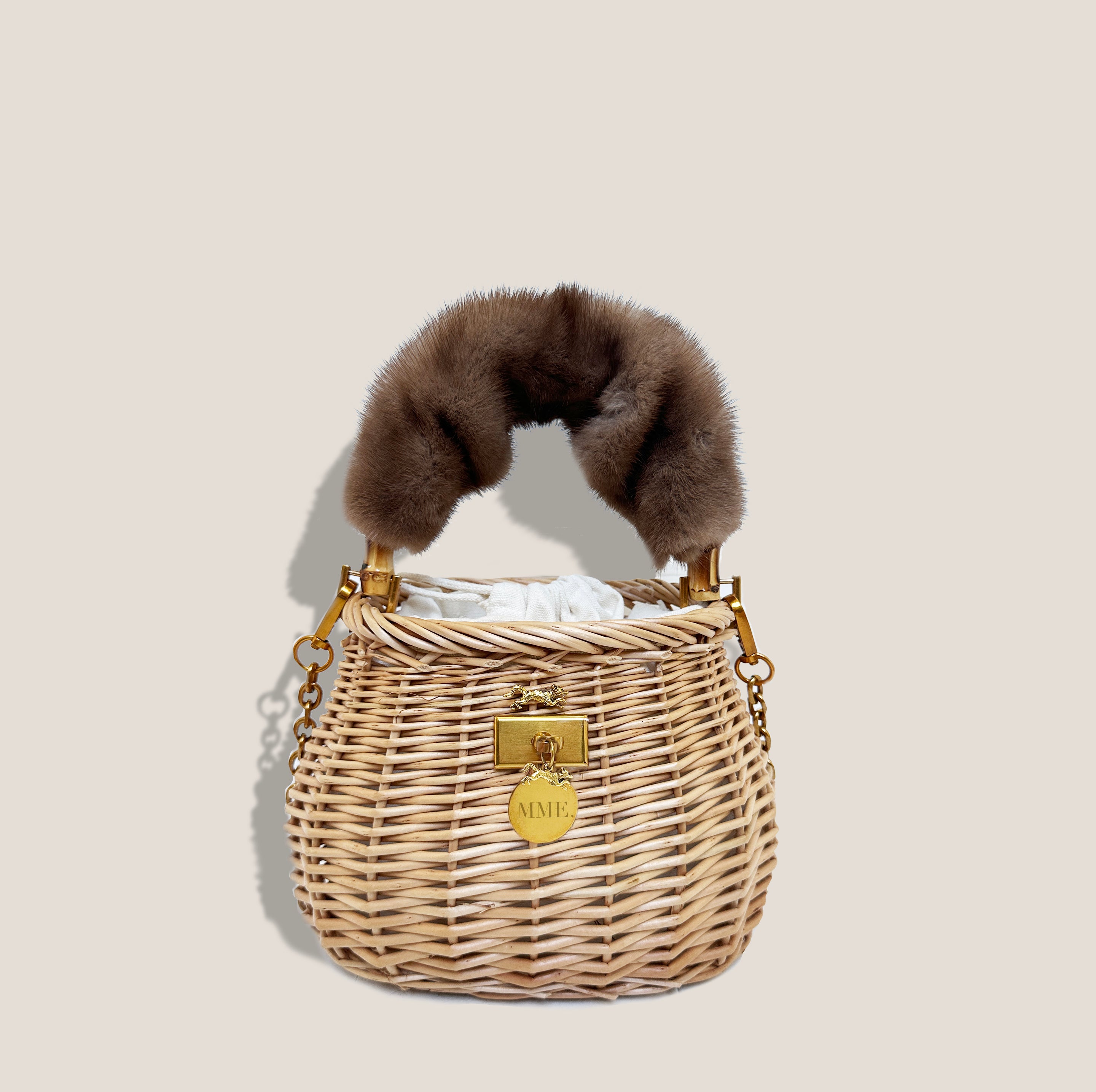 MME.LITTLE MINK ROYCE TOTE - Sable