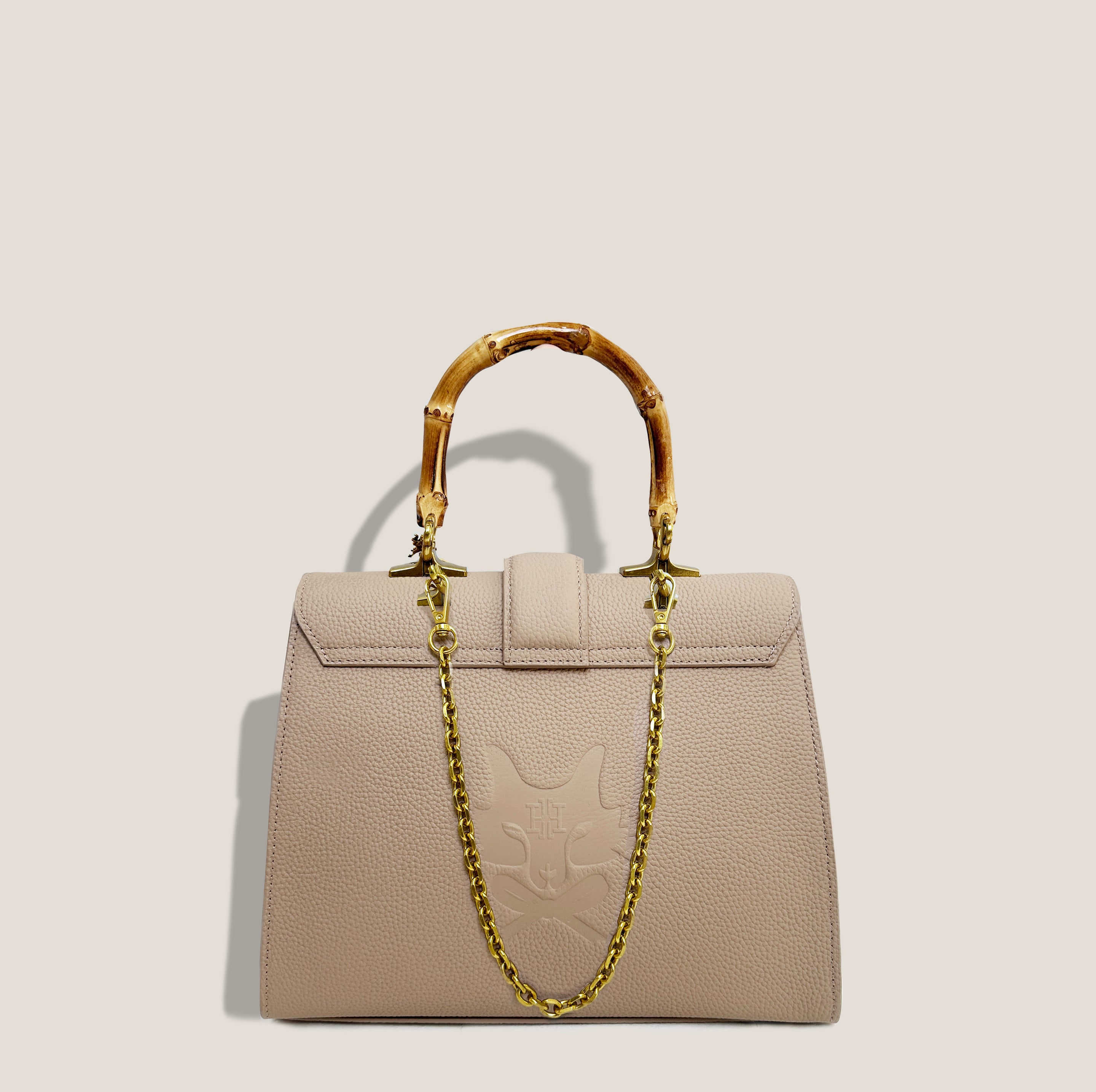 MME. CARLTON BOW PETITE BAG - NUDE