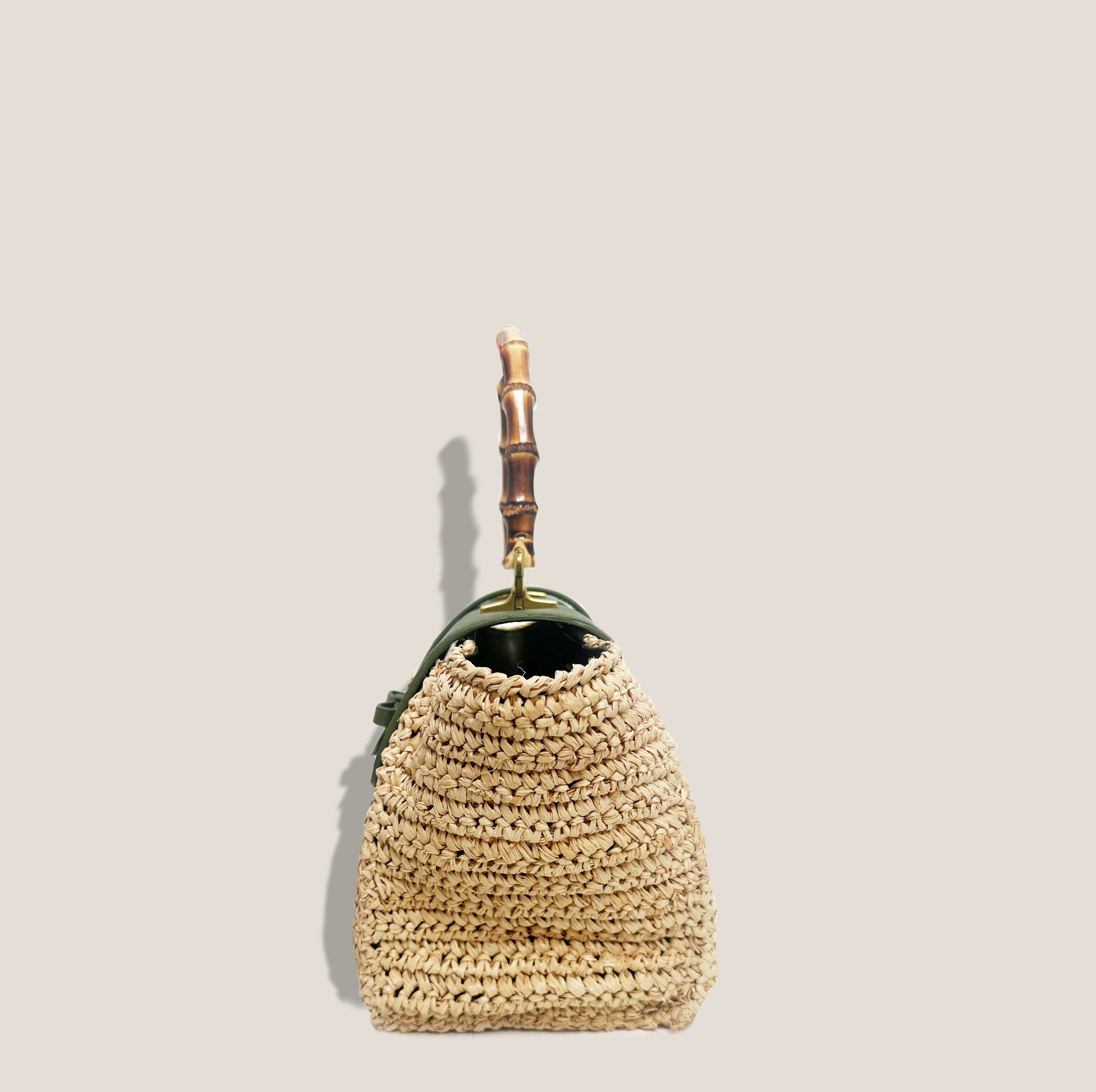 WOVEN MISS ONASSIS BAG - MOSS