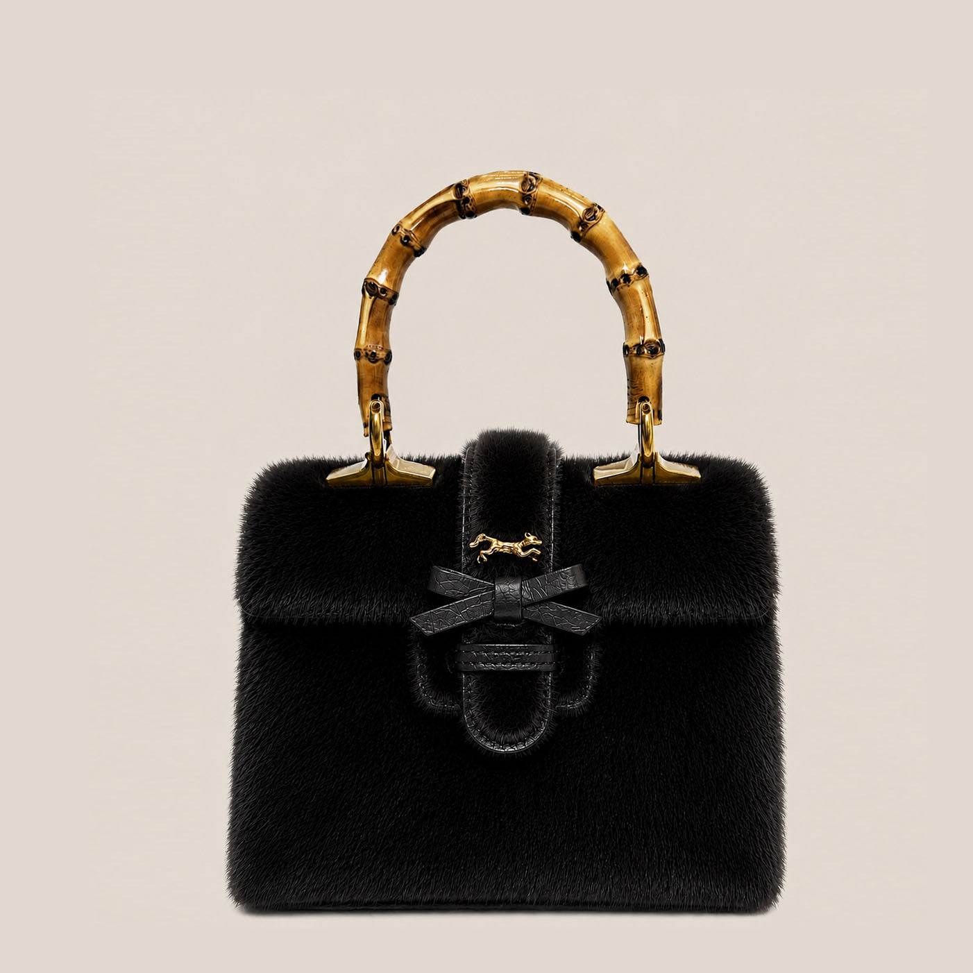 THE CARLTON BOW BAG 20cm - NOIR