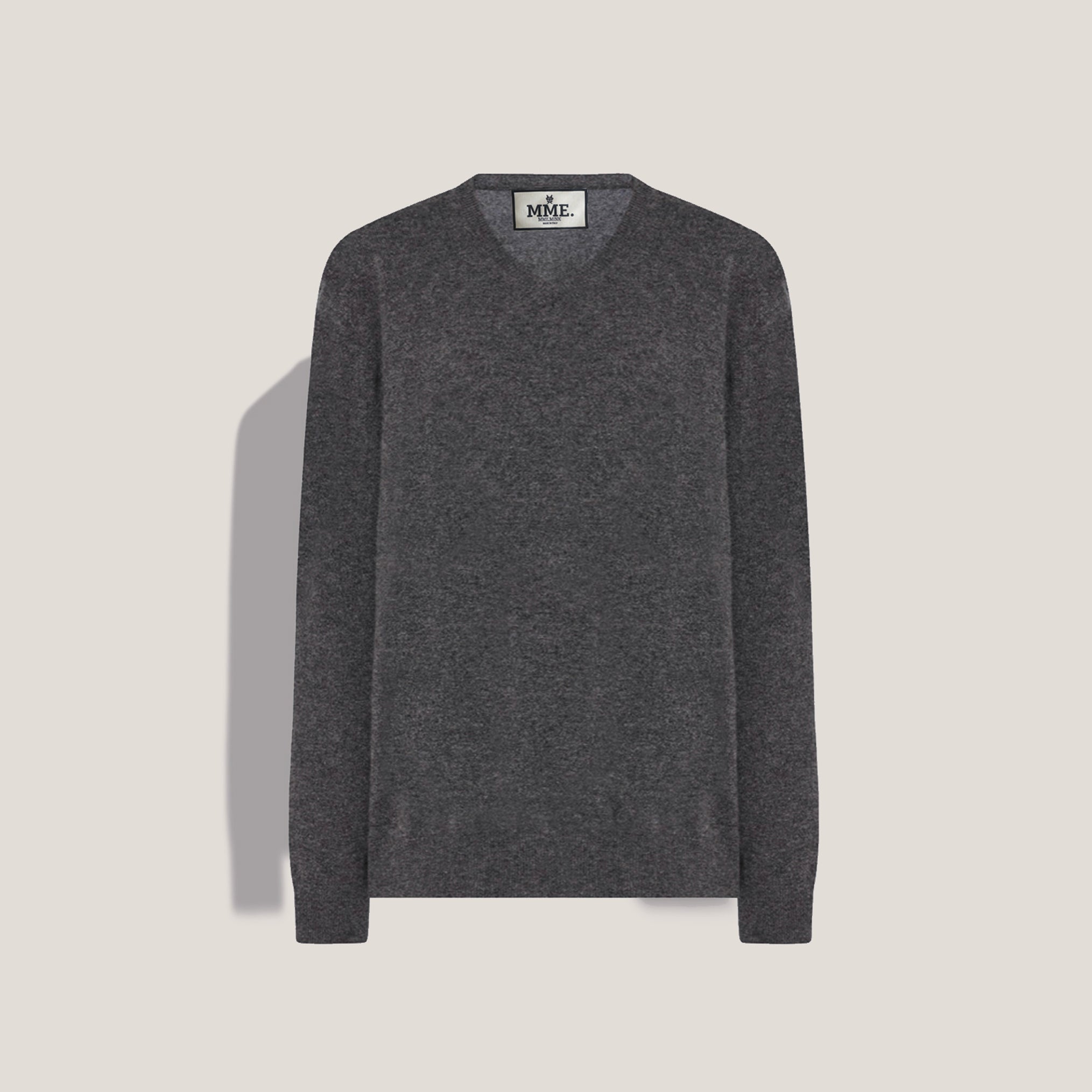 MME. Cashmere V-NECK "Pully" - Charcoal