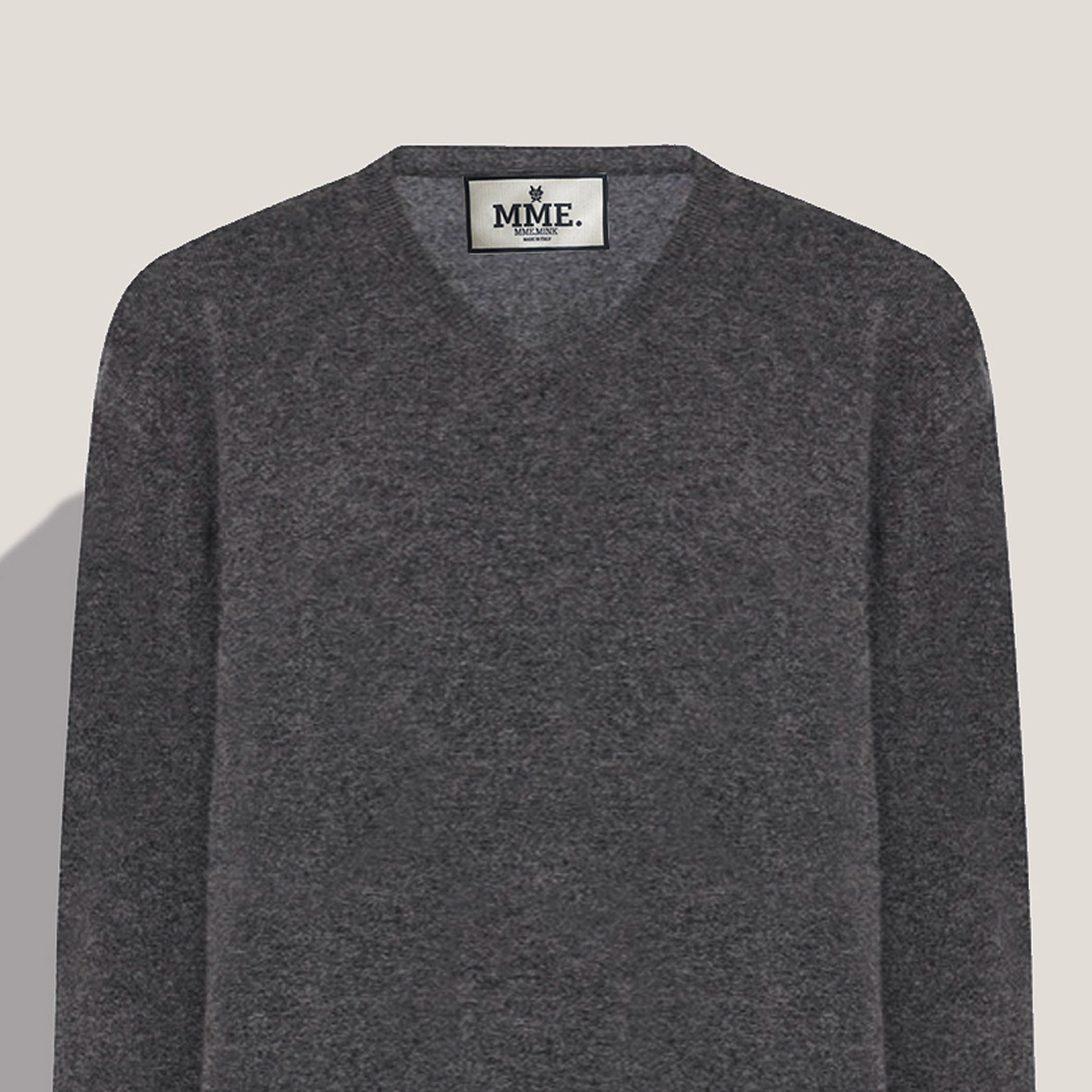 MME. Cashmere V-NECK "Pully" - Charcoal