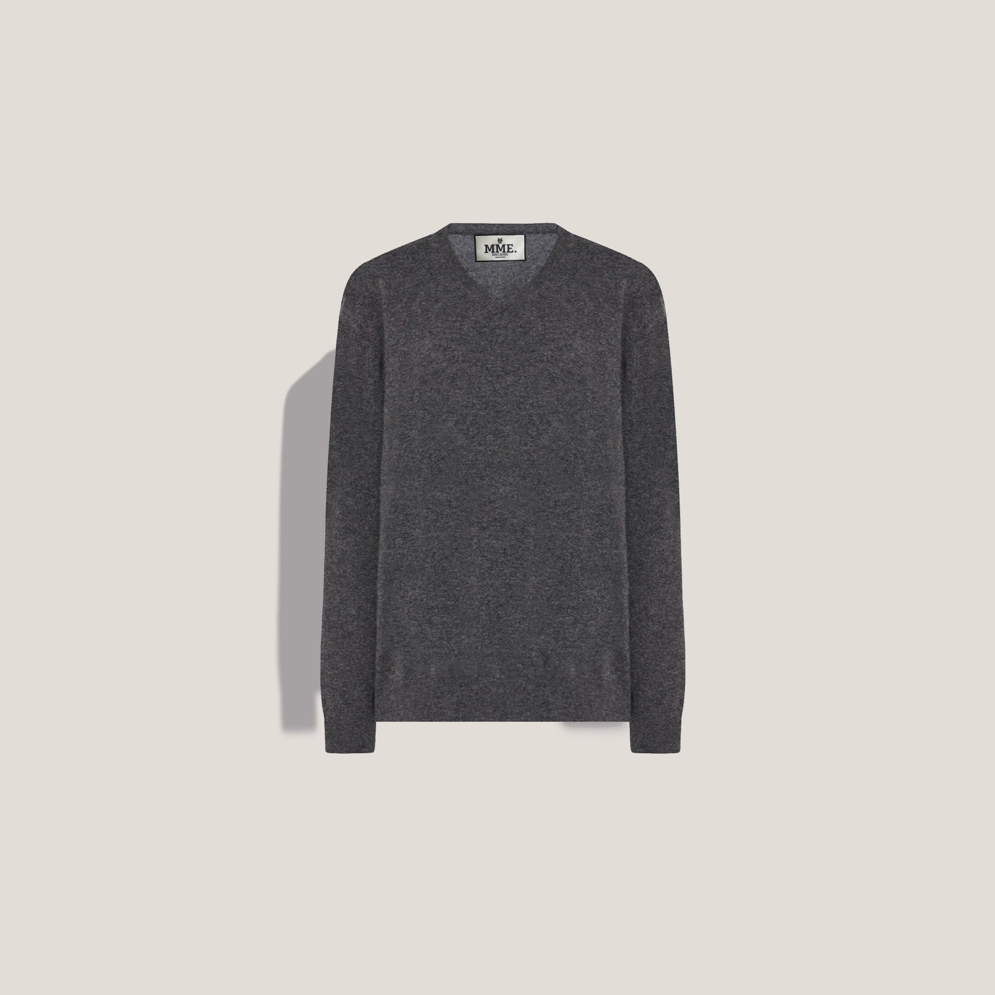MME. Cashmere V-NECK "Pully" - Charcoal
