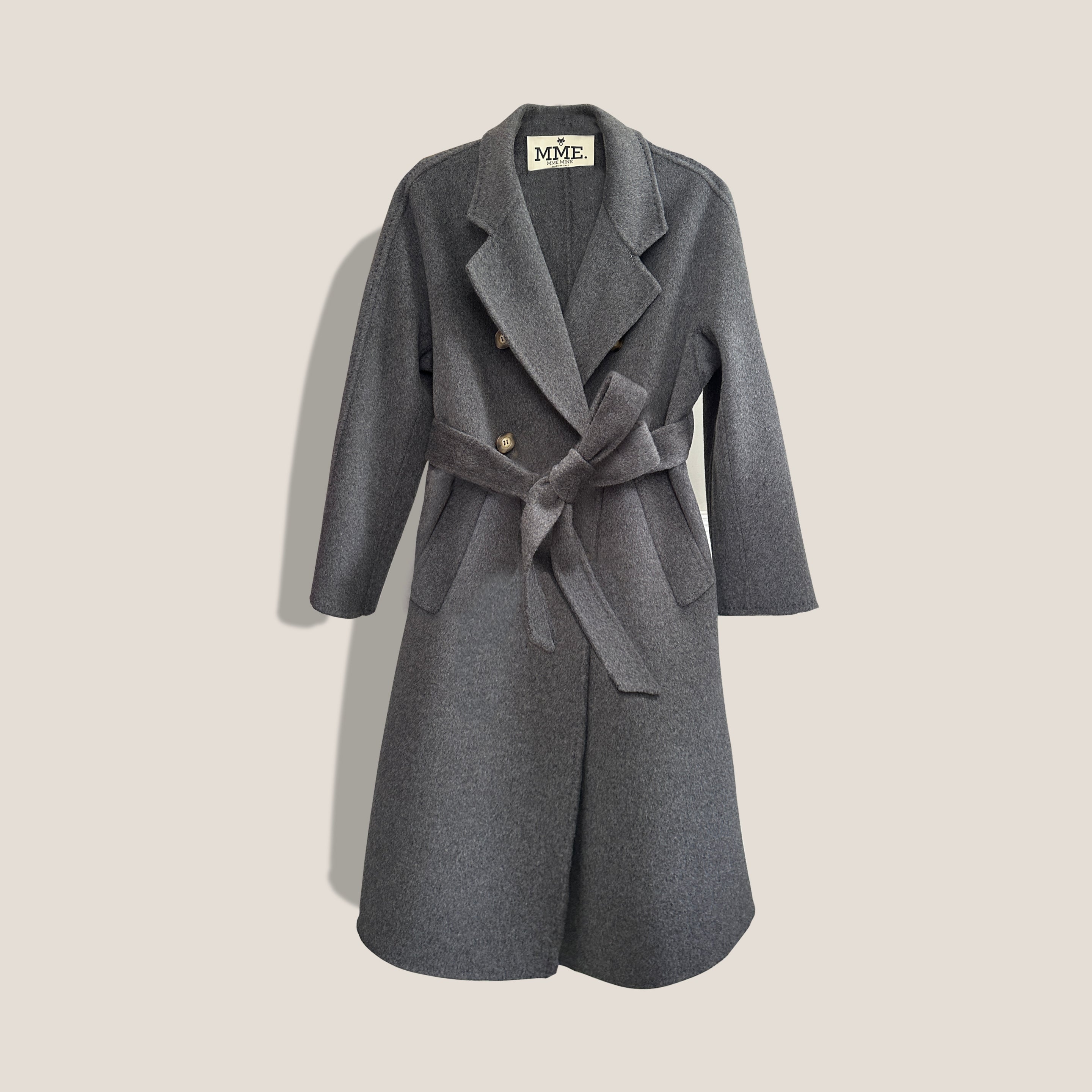 MME. KENNEDY DOUBLE BUTTON COAT - CHARCOAL