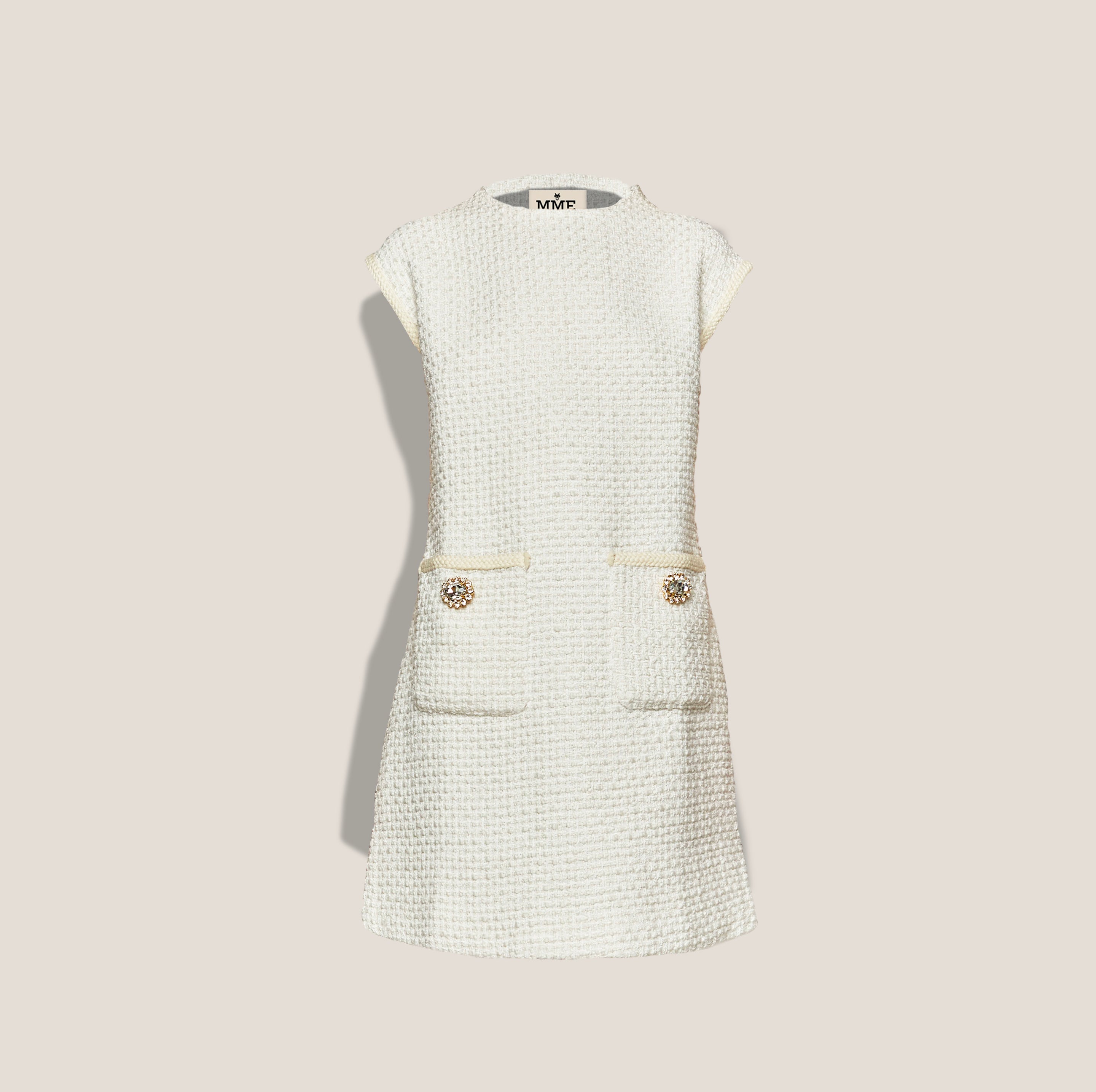 MME. TURLINGTON BOUCLÉ Dress - CREME