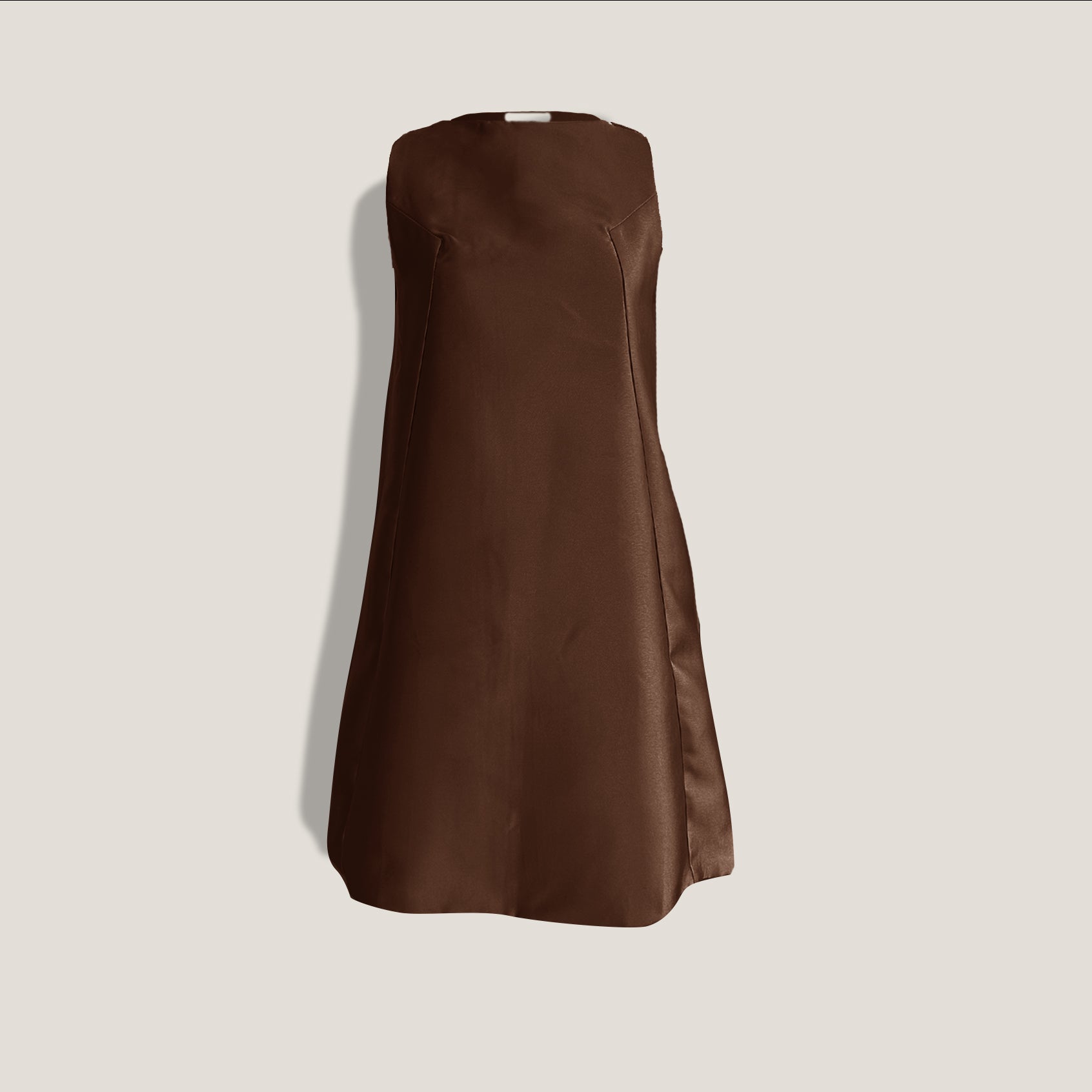 MME.MONACO CAPELETTE DRESS - CHOCOLATE
