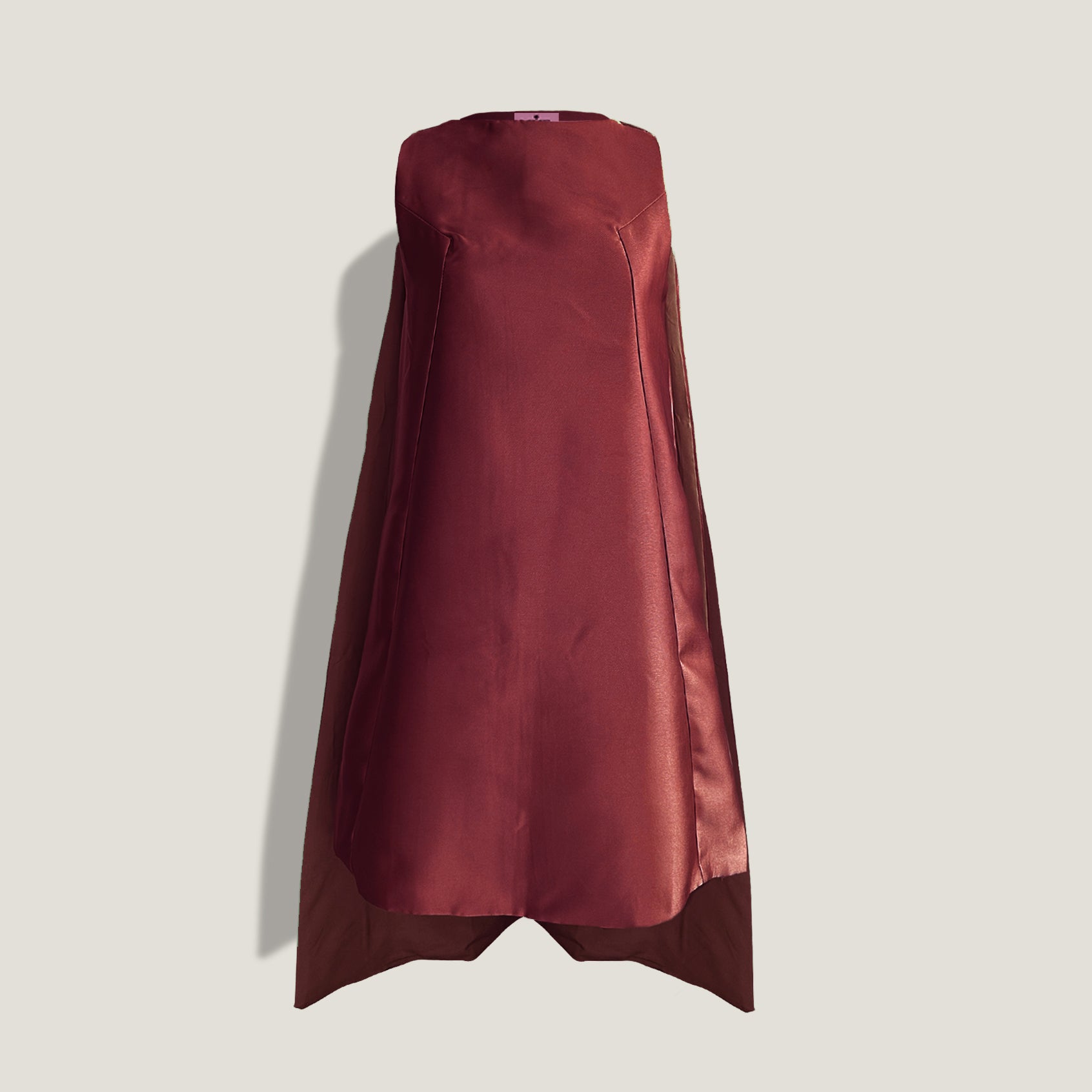 MME.MONACO CAPELETTE DRESS - BURGUNDY